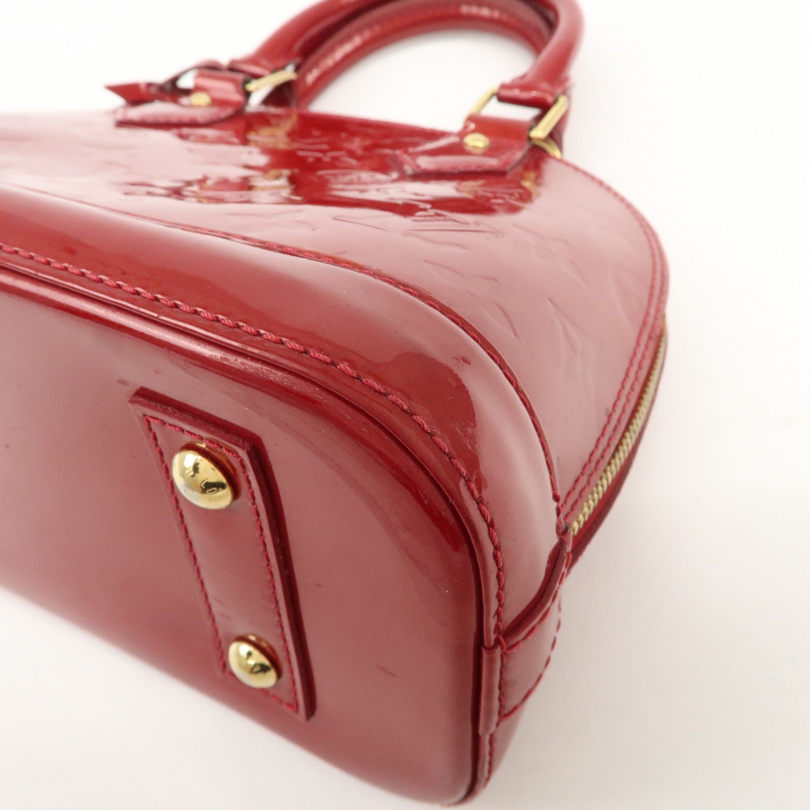 Louis Vuitton Monogram Vernis Alma BB 2Way Bag Red M91606 Used