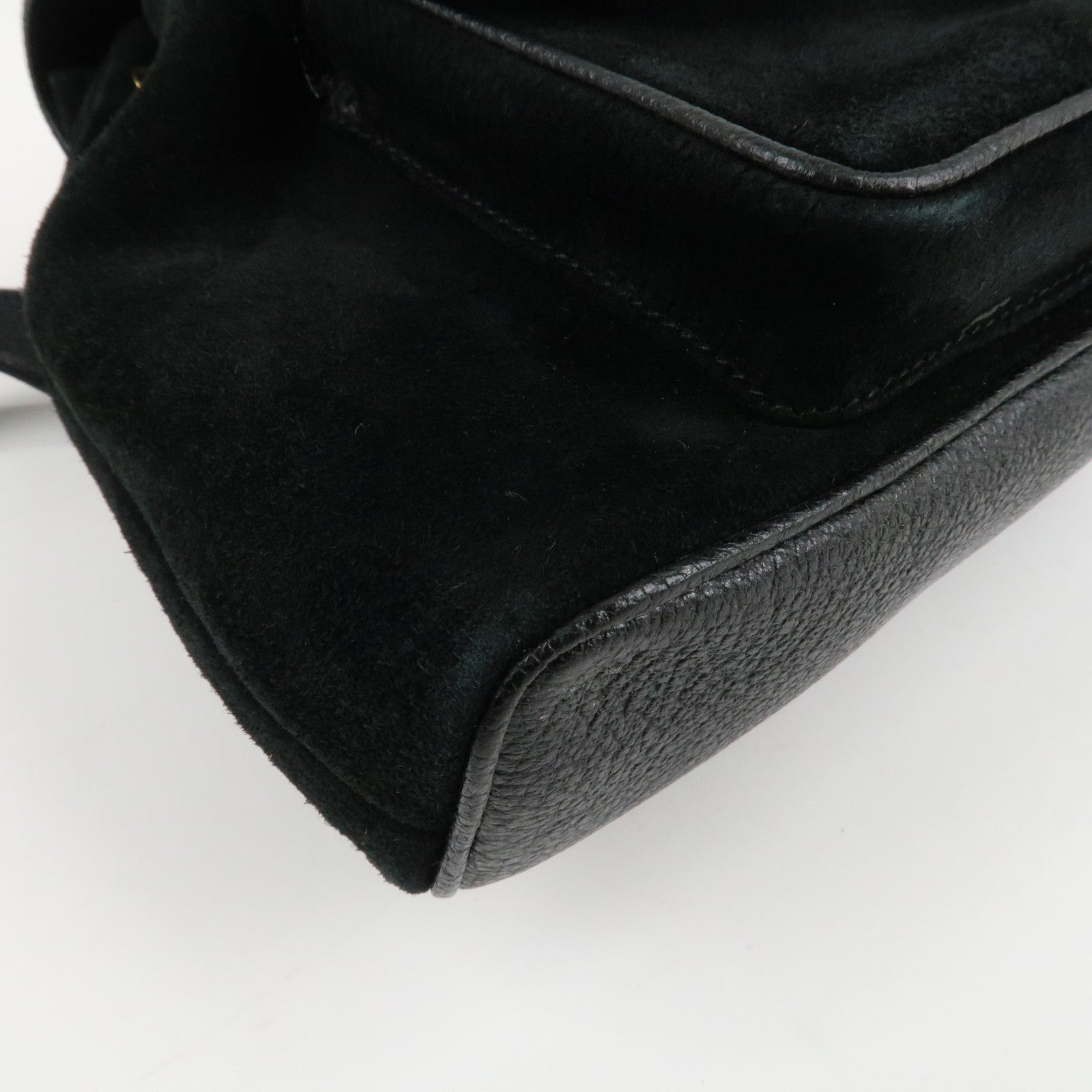 GUCCI Bamboo Leather Suede Mini Back Pack Black 003.1705.0030 Used