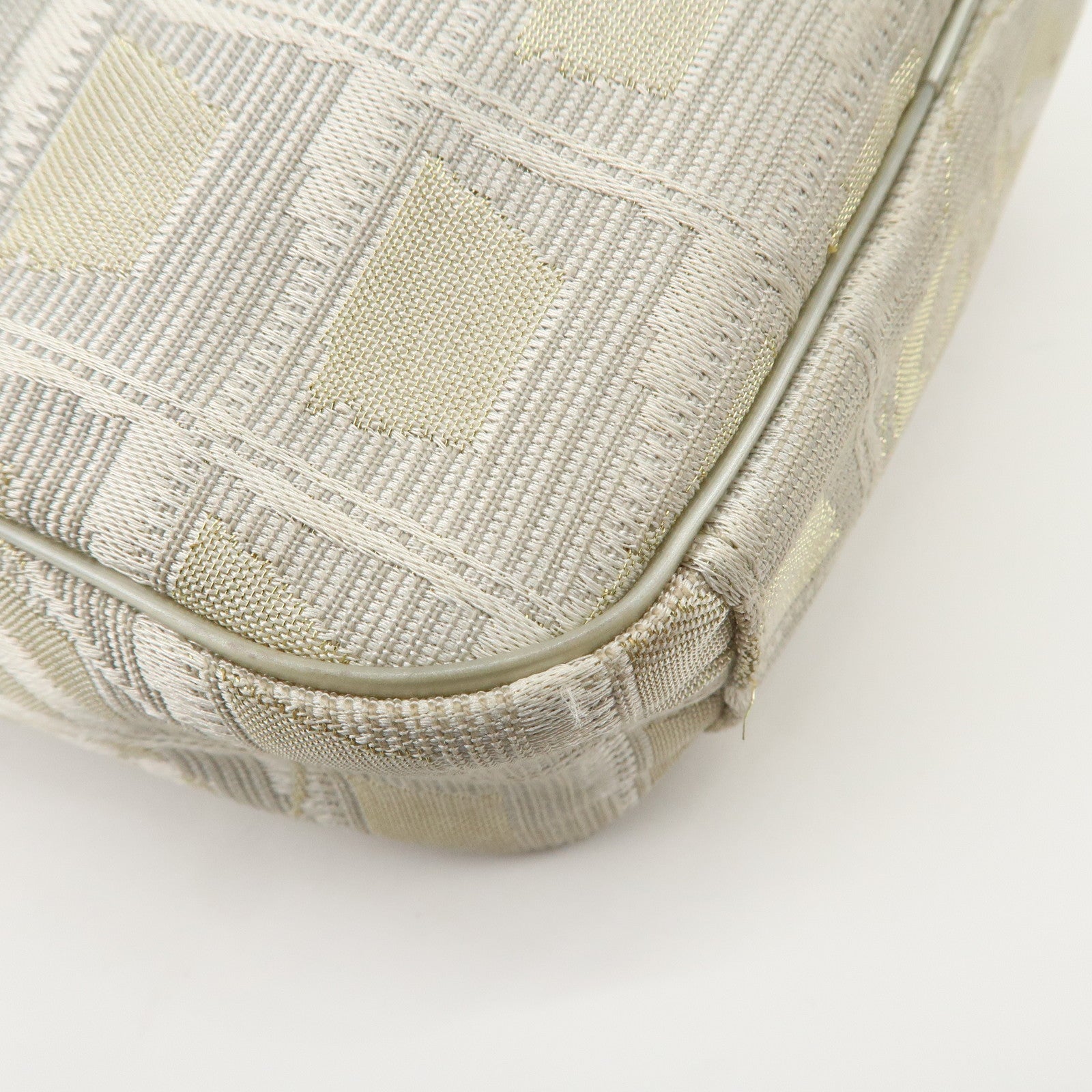 CHANEL New Travel Line Nylon Jacquard Leather Shoulder Bag Used