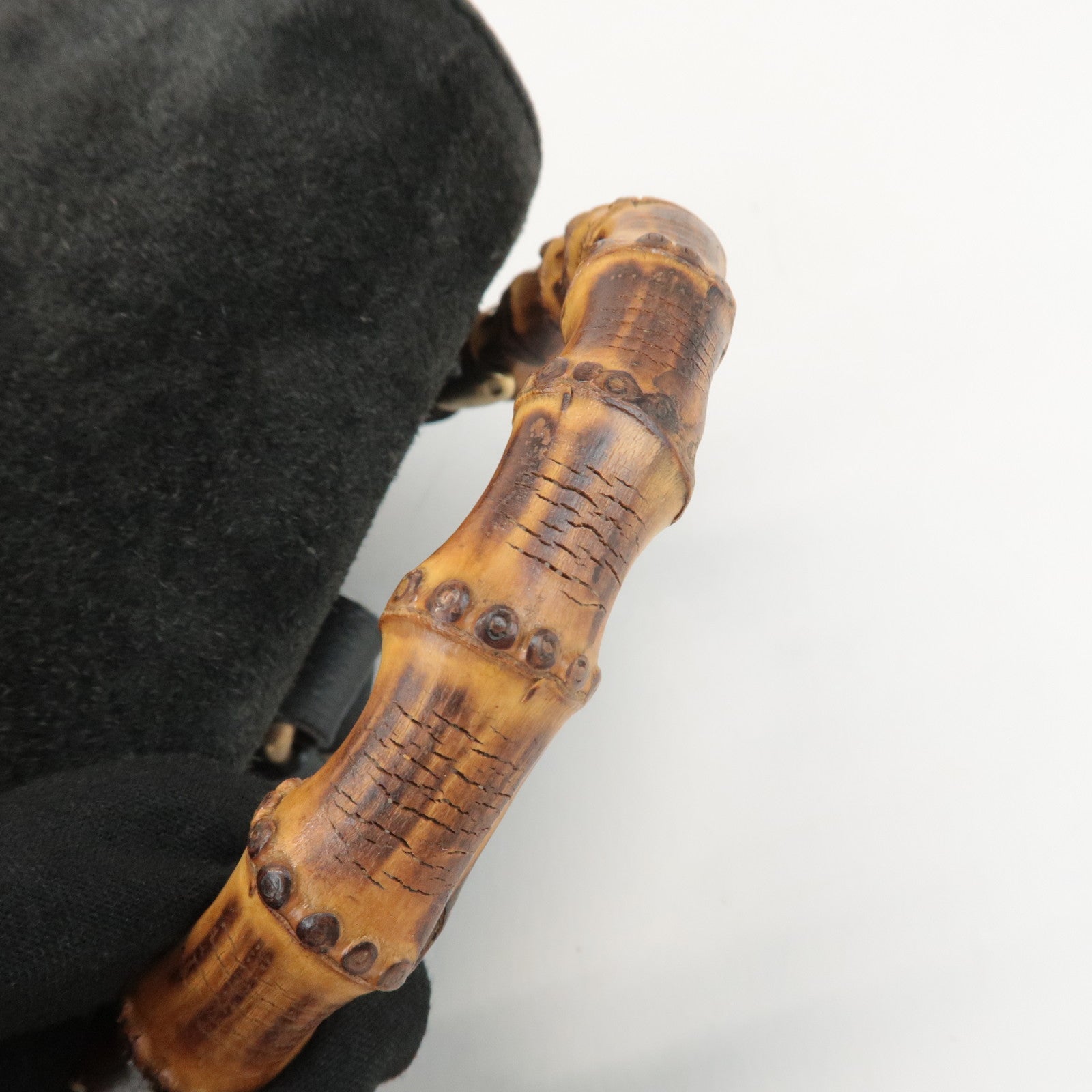 GUCCI Bamboo Suede Leather Mini Back Pack Black 00.2034.0030 Used