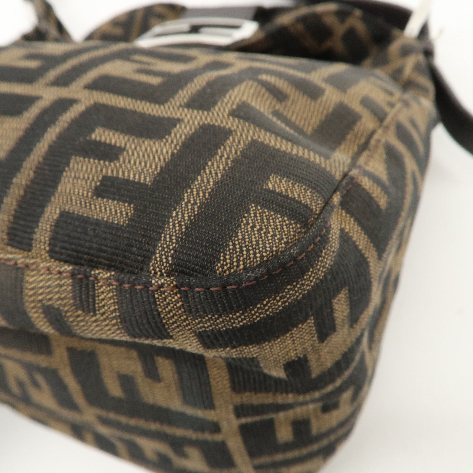 FENDI Zucca Canvas Leather Shoulder Bag Hand Bag 26423Used F/S Used