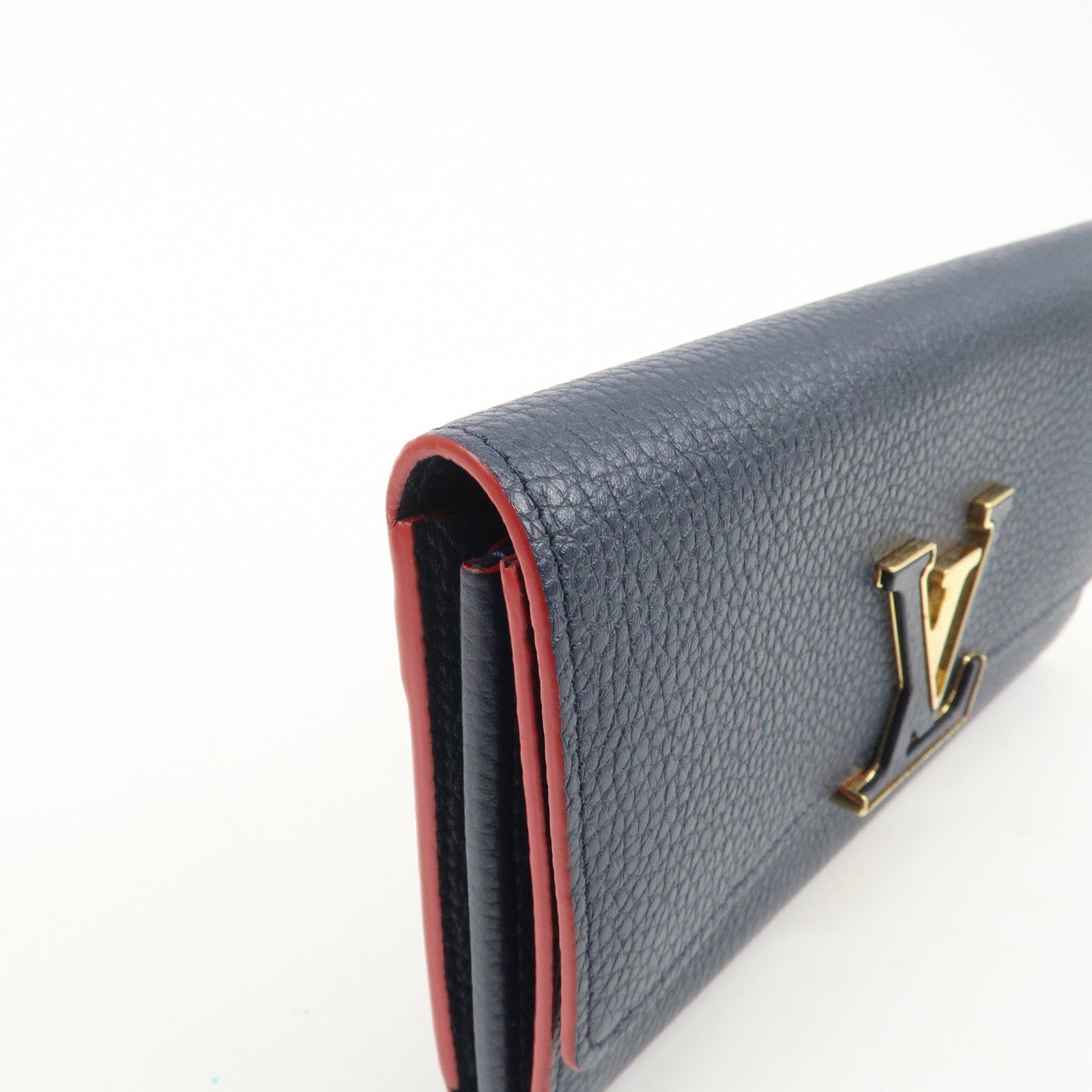 Louis Vuitton Portefeuille Capucines Long Wallet Navy M63739 Used