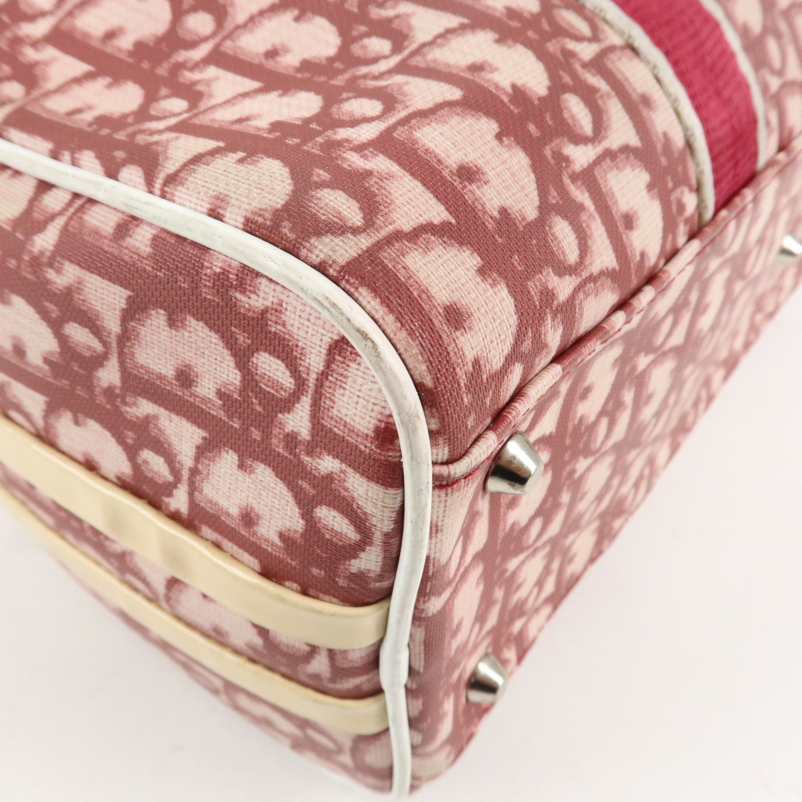 Christian Dior Trotter No.2 PVC Patent Leather Boston Bag Red Used