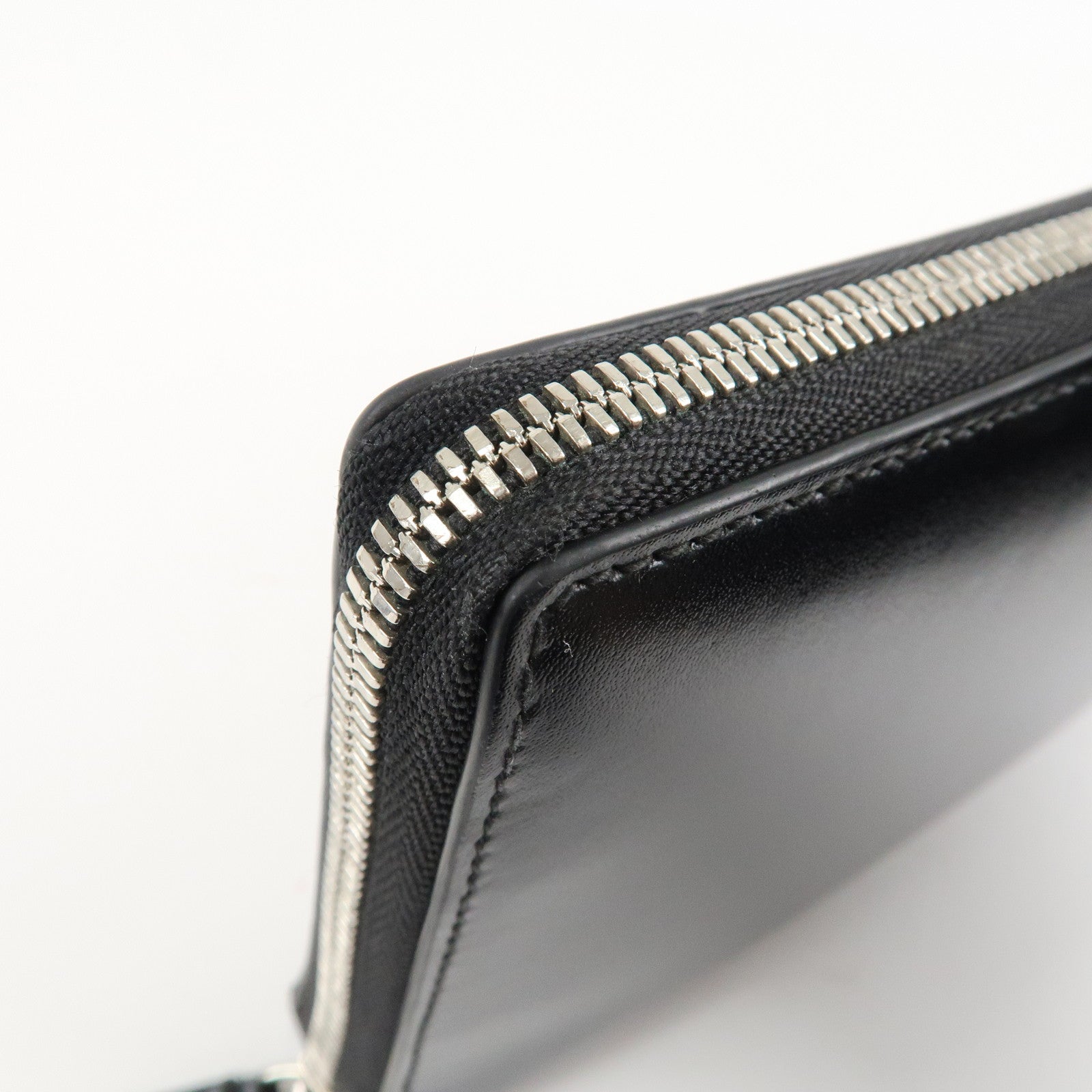 BALENCIAGA Leather Essentials Continental Wallet Black 664041 Used