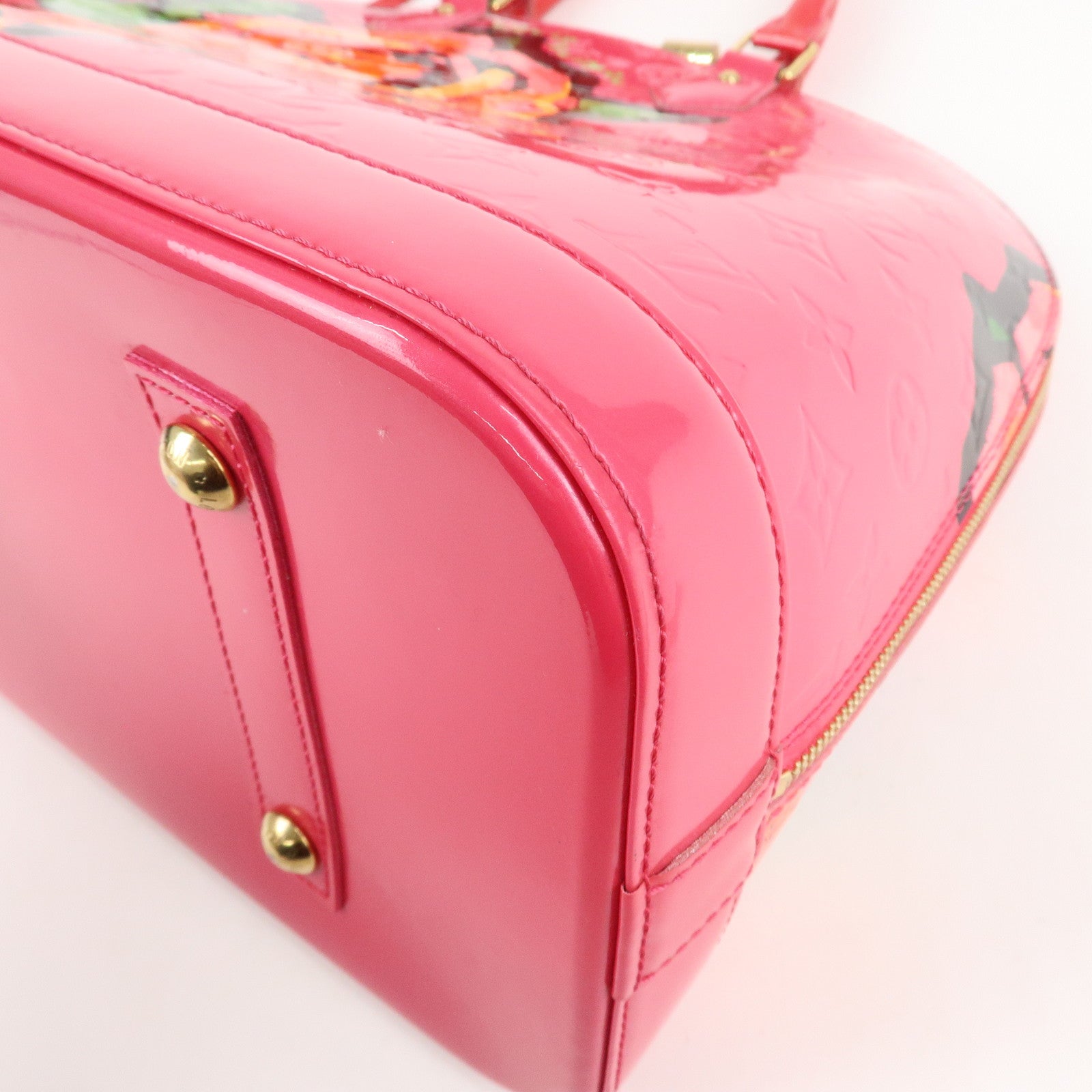Louis Vuitton Monogram Vernis Alma MM Hand Bag Rose M93686 Used