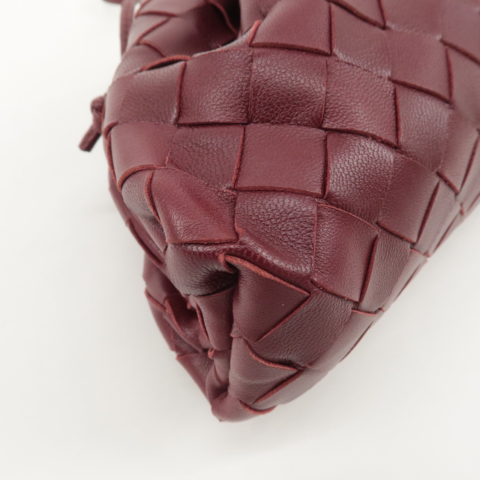 BOTTEGA VENETA Intrecciato Leather Mini Pouch Shoulder Bag Used