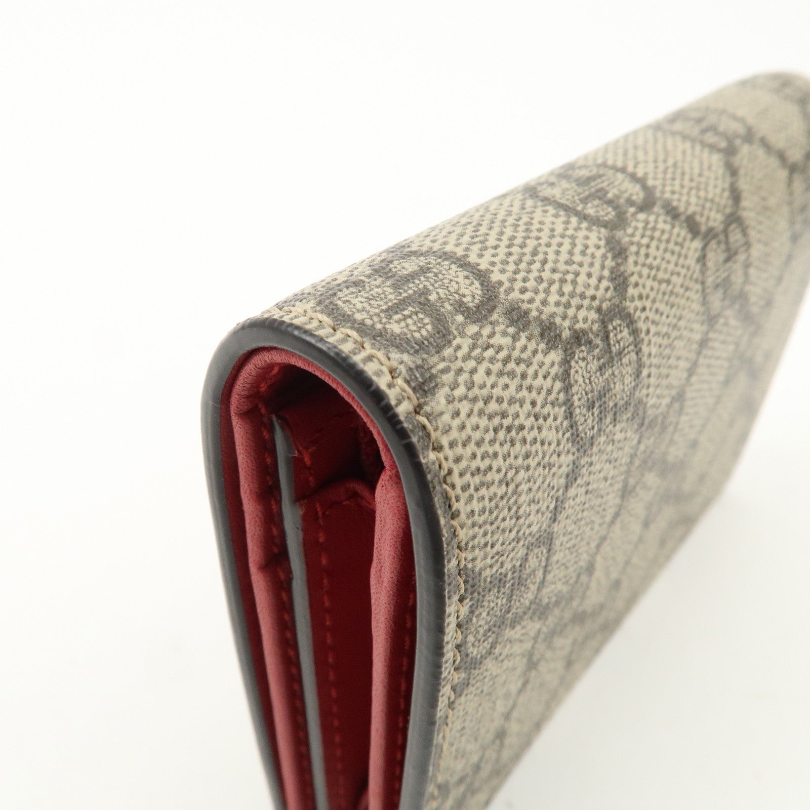 GUCCI Cherry Interlocking G GG Supreme Compact Wallet 476050 Used