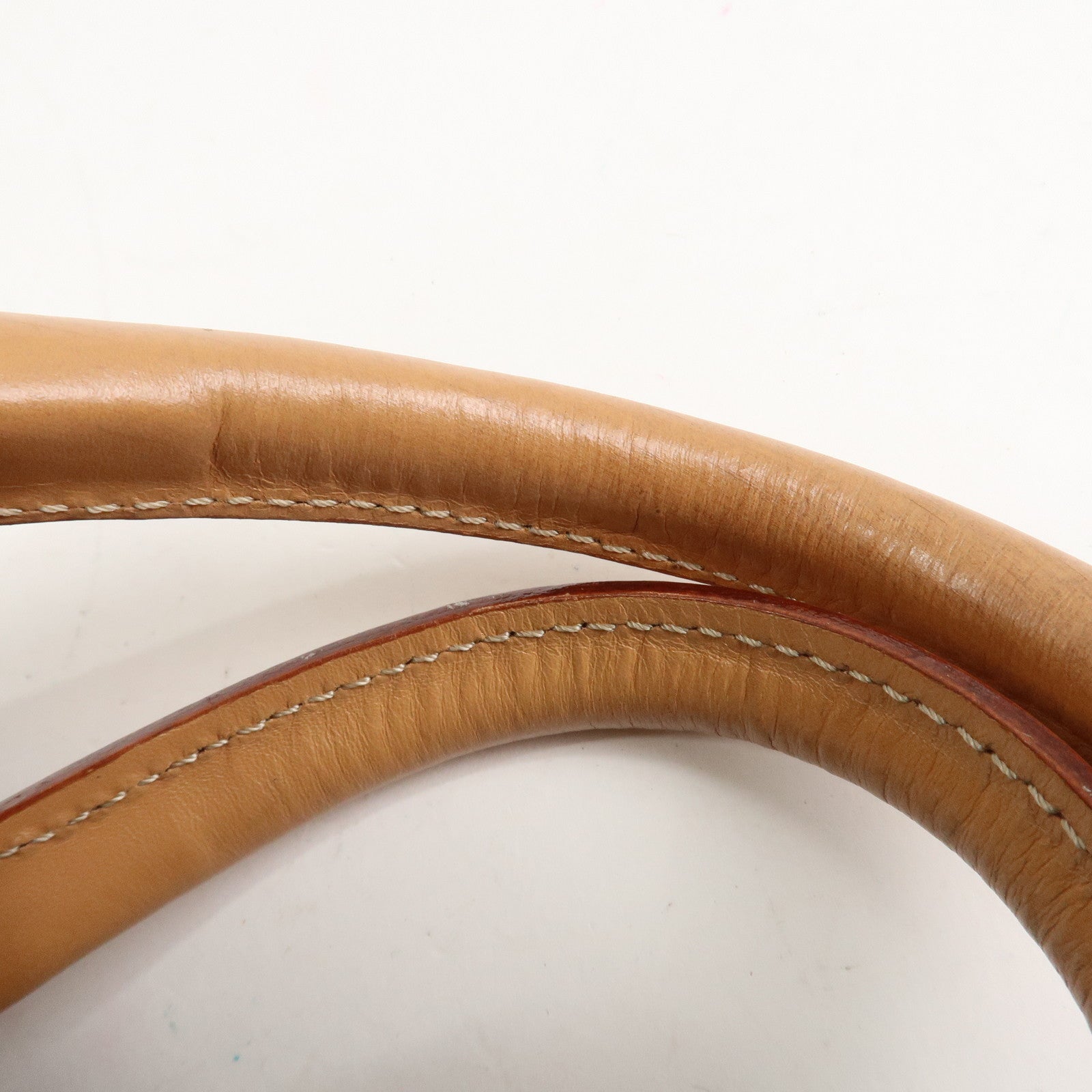 CELINE Macadam PVC Leather 2 Way Boston Bag Hand Bag Brown Used