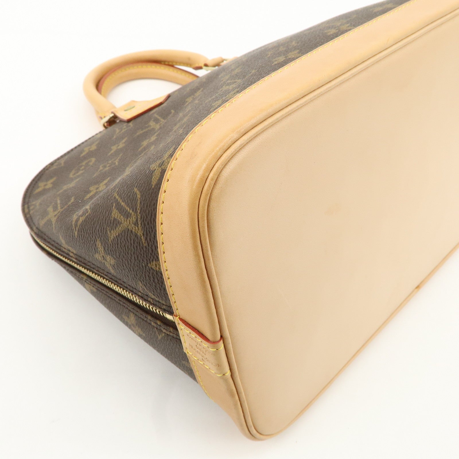 Louis Vuitton Monogram Alma Hand Bag Brown M51130 Used