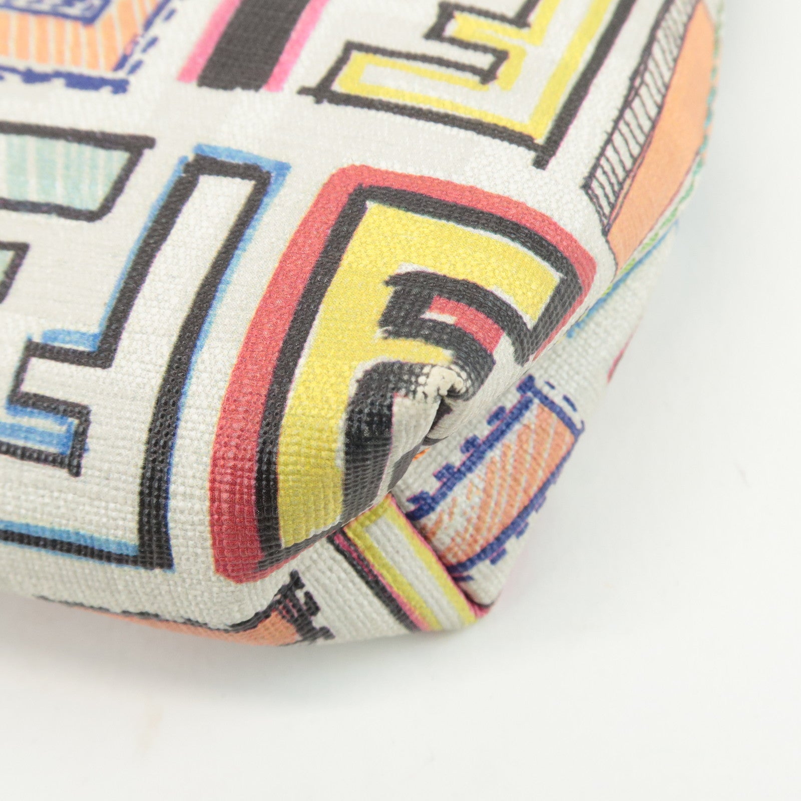 FENDI Zucca Print PVC Chain Accessory Pouch Multicolor 8BR592 Used