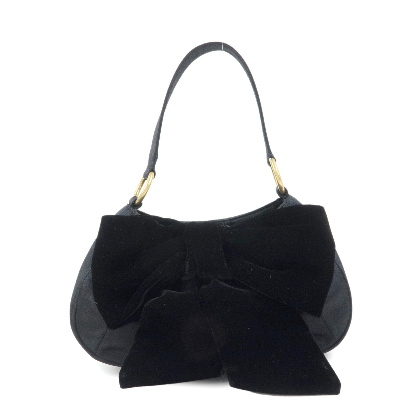 SAINT LAURENT PARIS YSL YVES SAINT LAURENT Velvet Satin Hand Bag