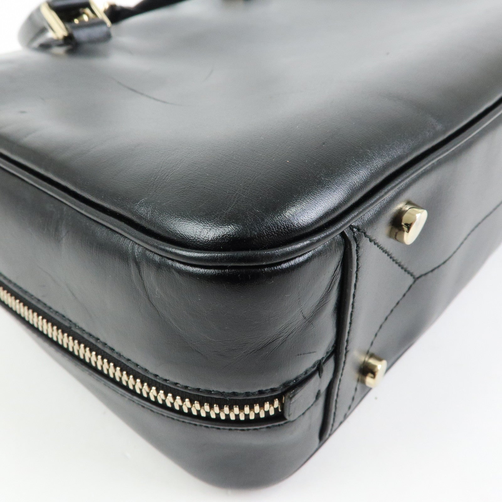 JIL SANDER Leather 2Way Bag Hand Bag Shoulder Bag Pouch Black