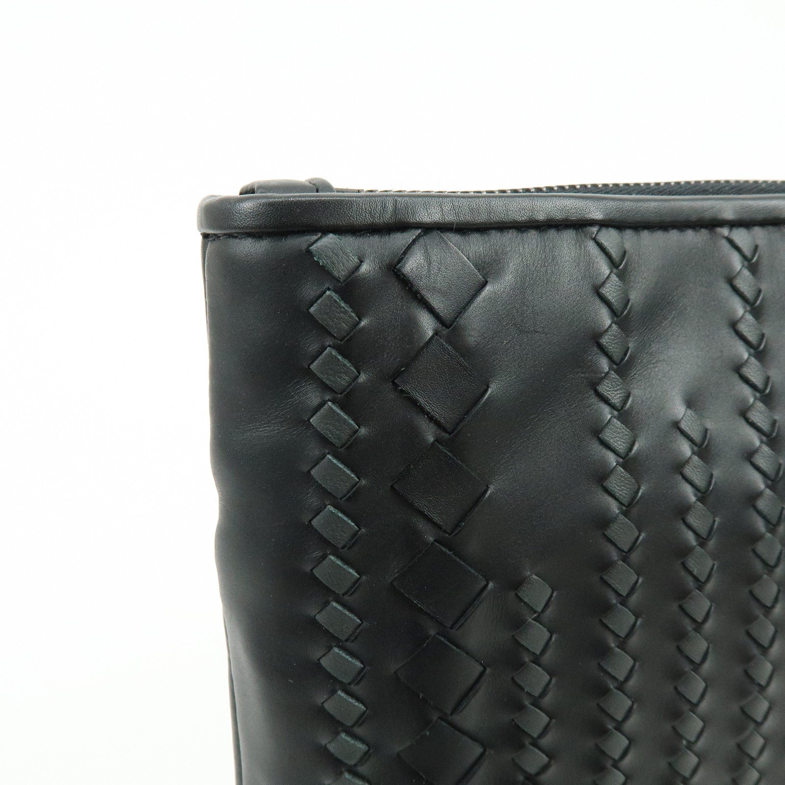 BOTTEGA VENETA Imperatore Intrecciato Clutch Bag Pouch Black