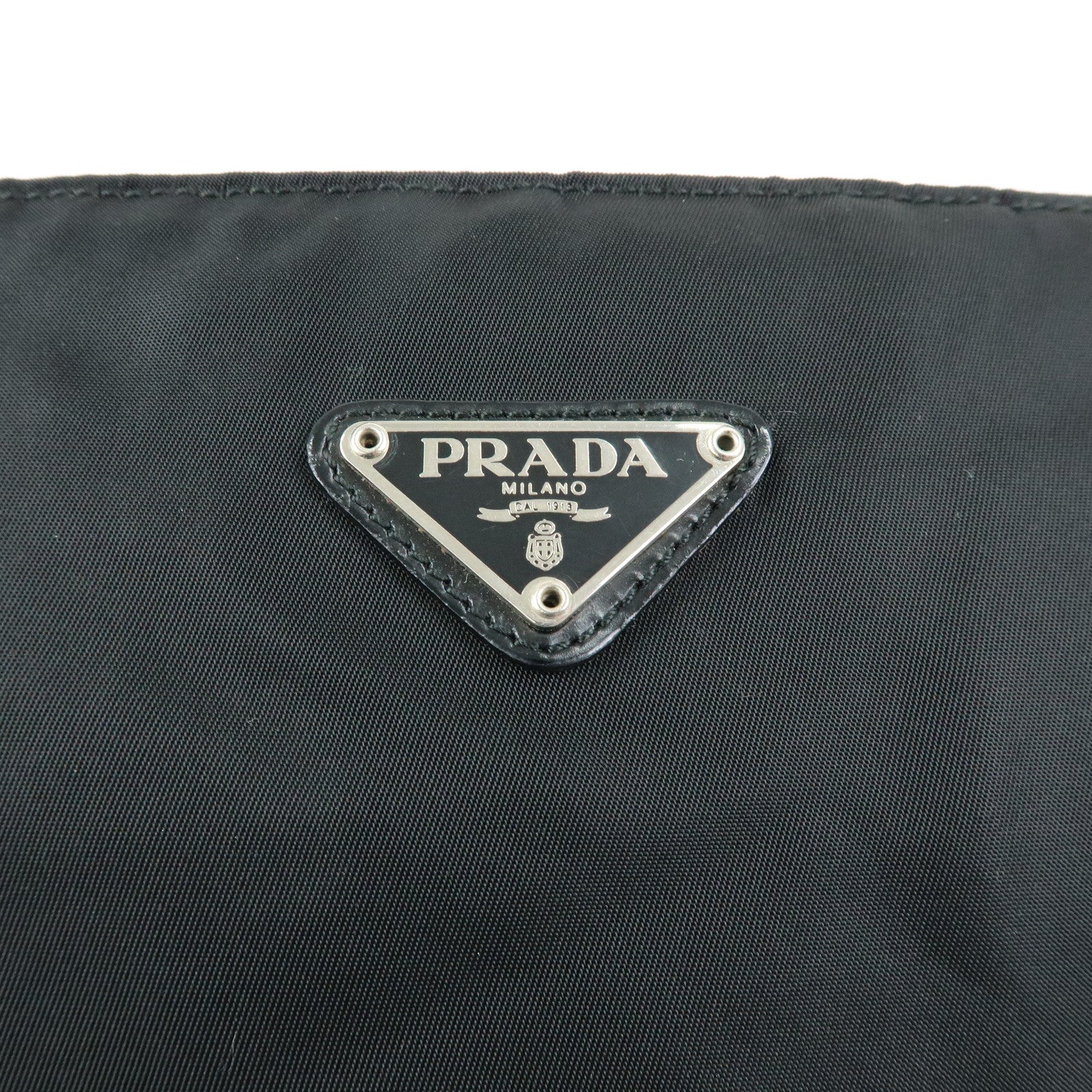 PRADA Triangle Logo Nylon Shoulder Bag Crossbody Bag Black BT0420