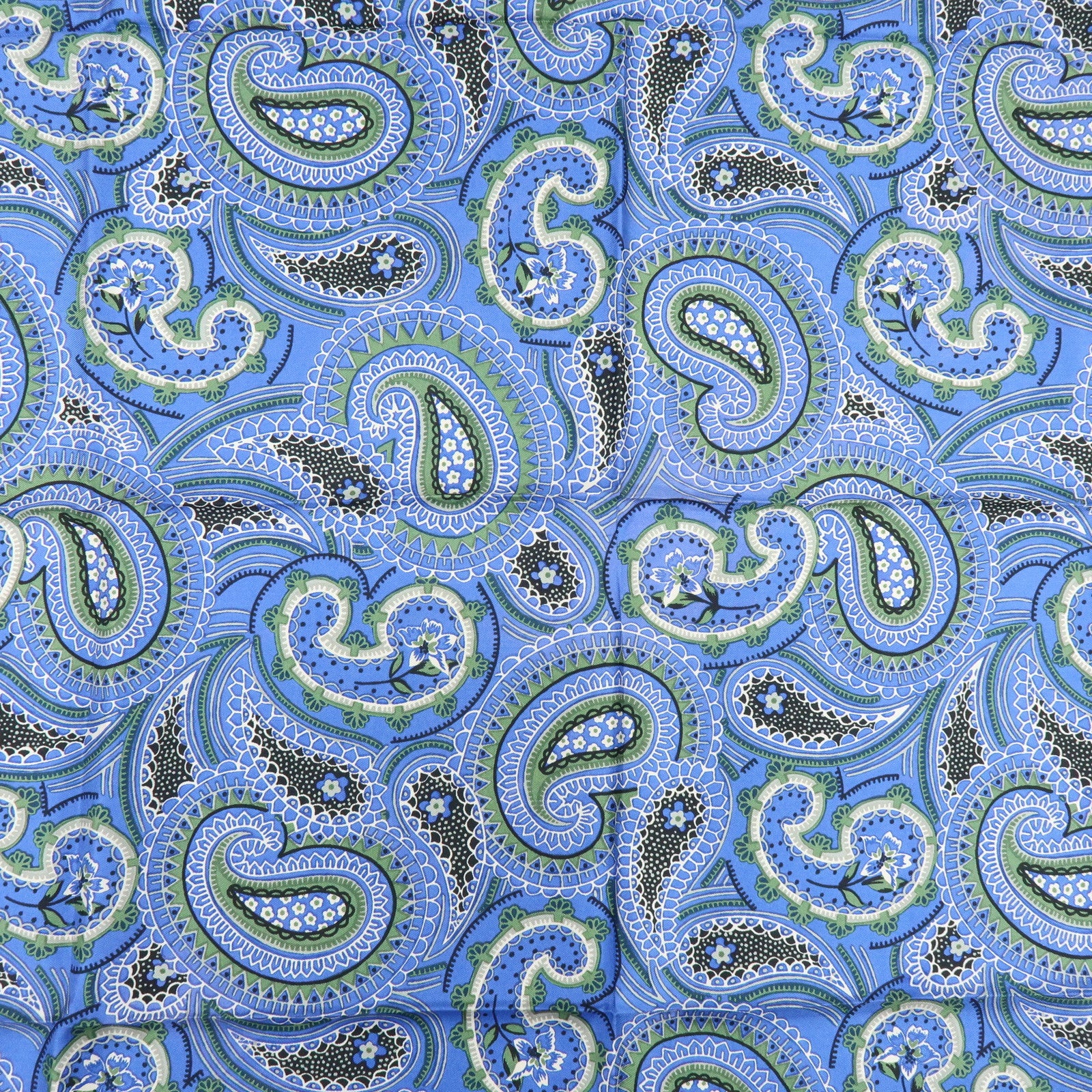 Christian Dior Silk 100% Scarf Paisley Blue Green