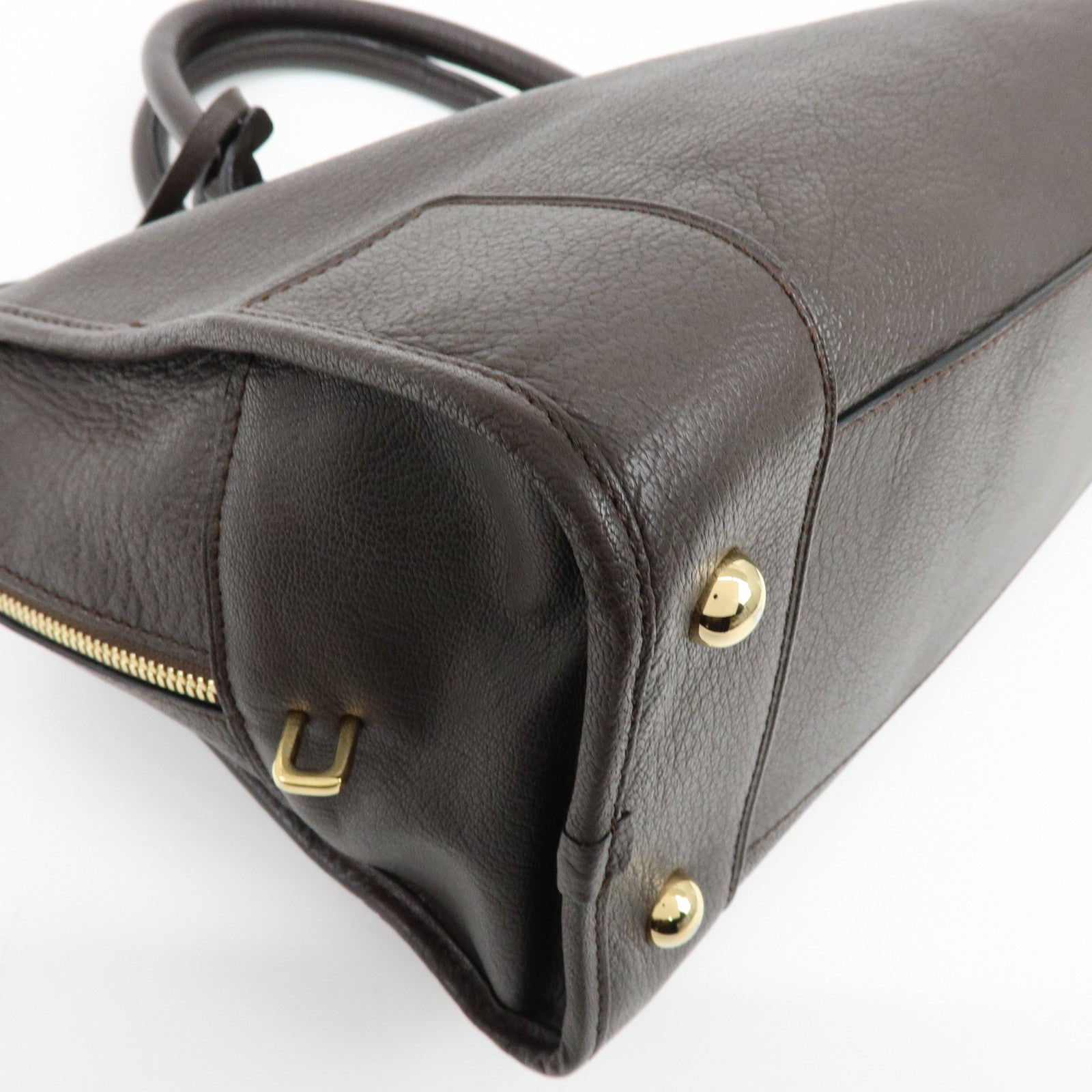 LOEWE Anagram Amazona 36 Hand Bag Boston Bag Dark Brown