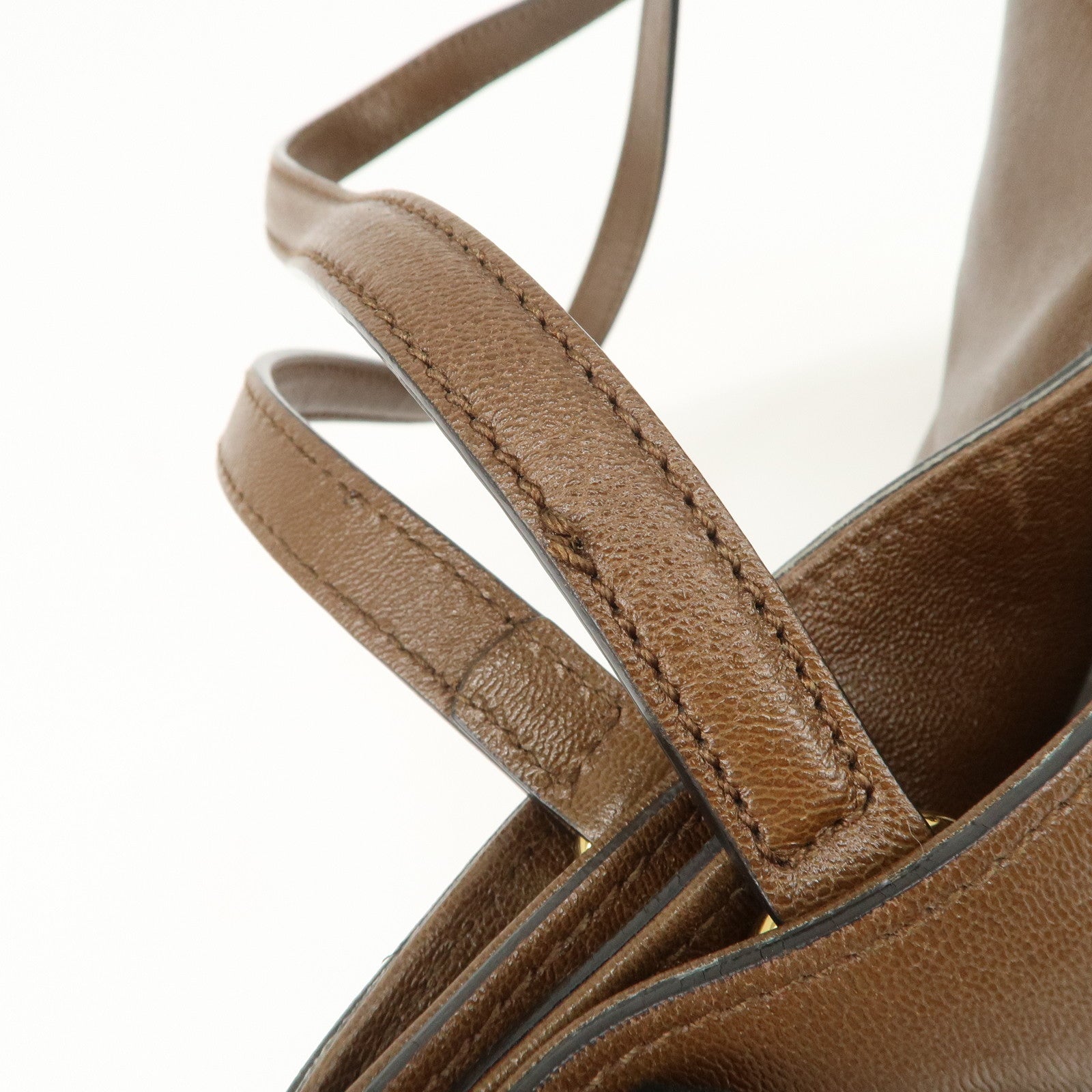 GUCCI Horsebit Leather Tote Bag Shoulder Bag Hand Bag Brown 623694