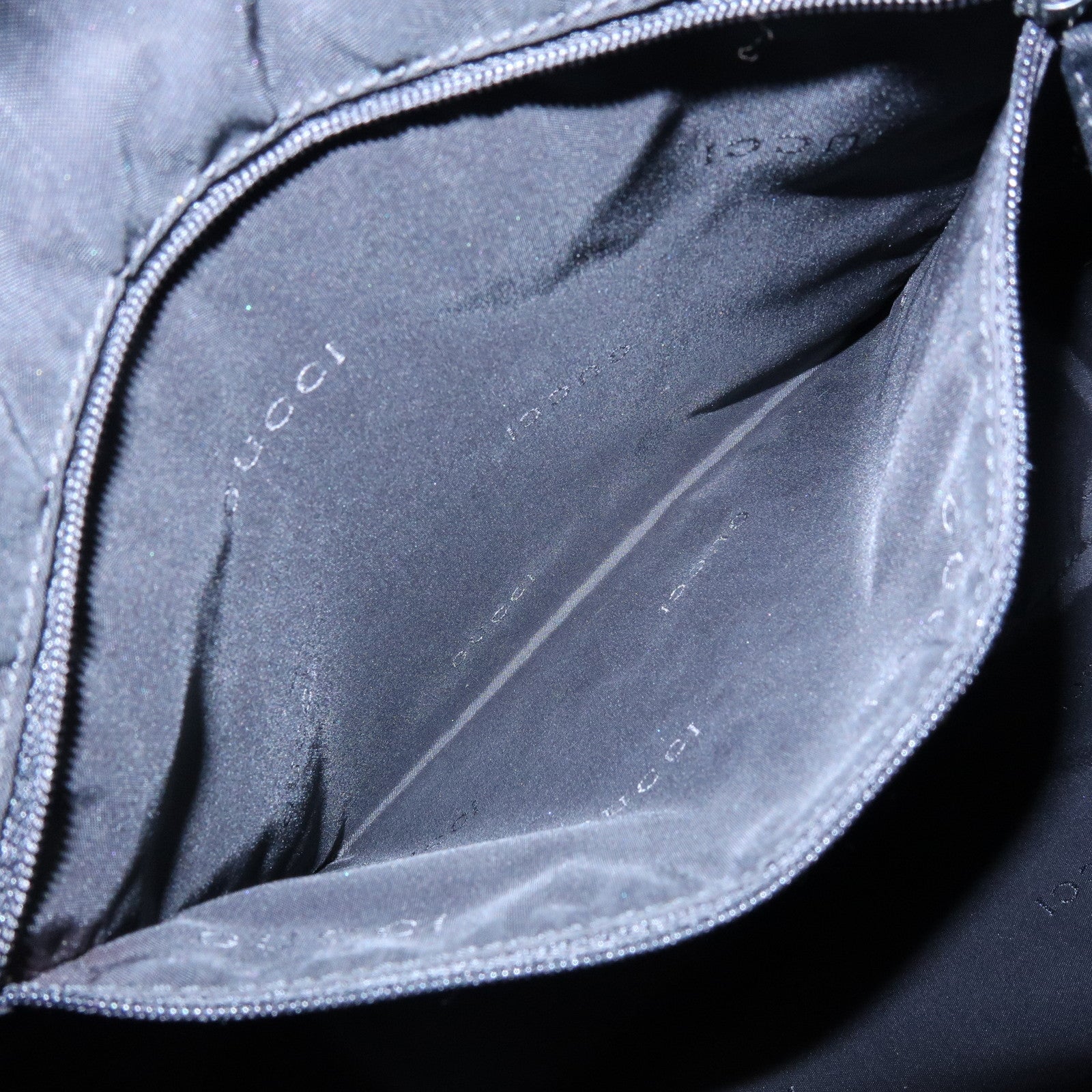 GUCCI Suede Leather Shoulder Bag Hand Bag Black 001・3770・0021222