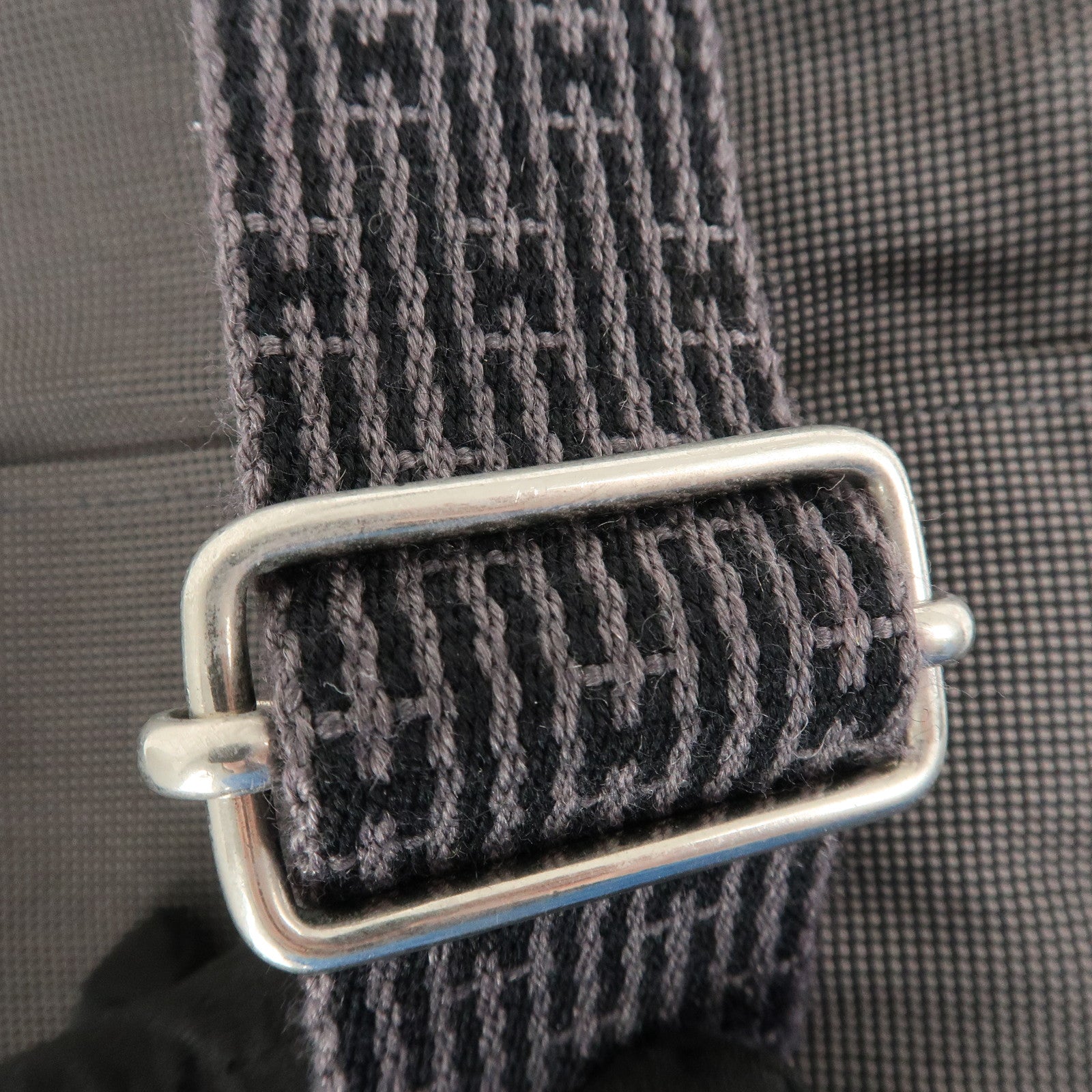 HERMES Her Line A Dos MM Canvas Back Pack Tote Bag Black