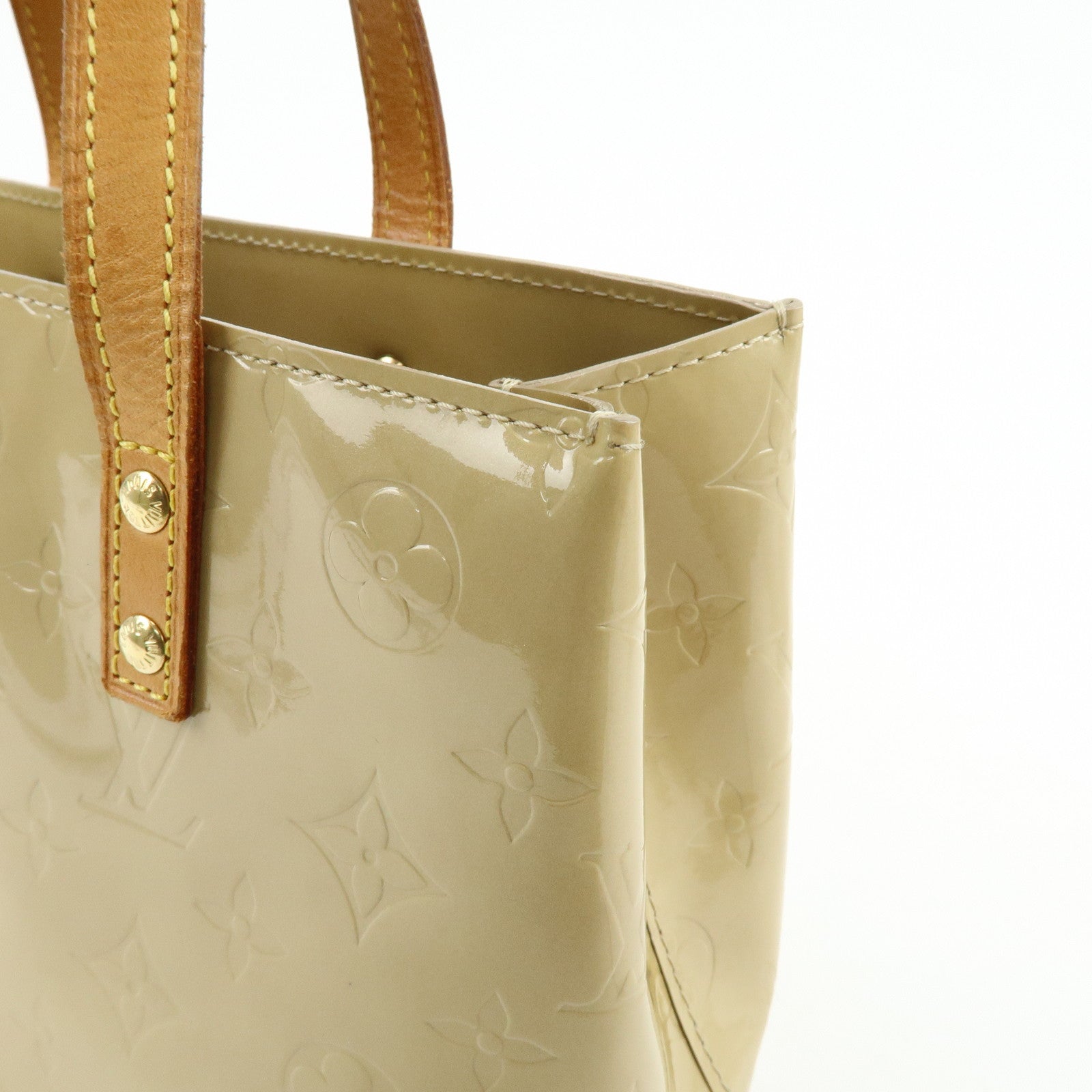 Louis Vuitton Monogram Vernis Reade PM Hand Bag Beige M91144
