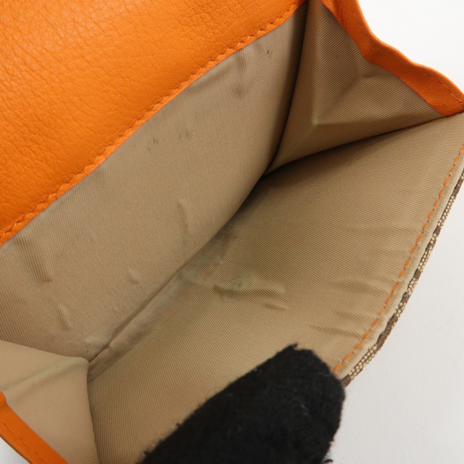 Christian Dior Street Chic Trotter Canvas Leather W Hook Trifold Wallet Used