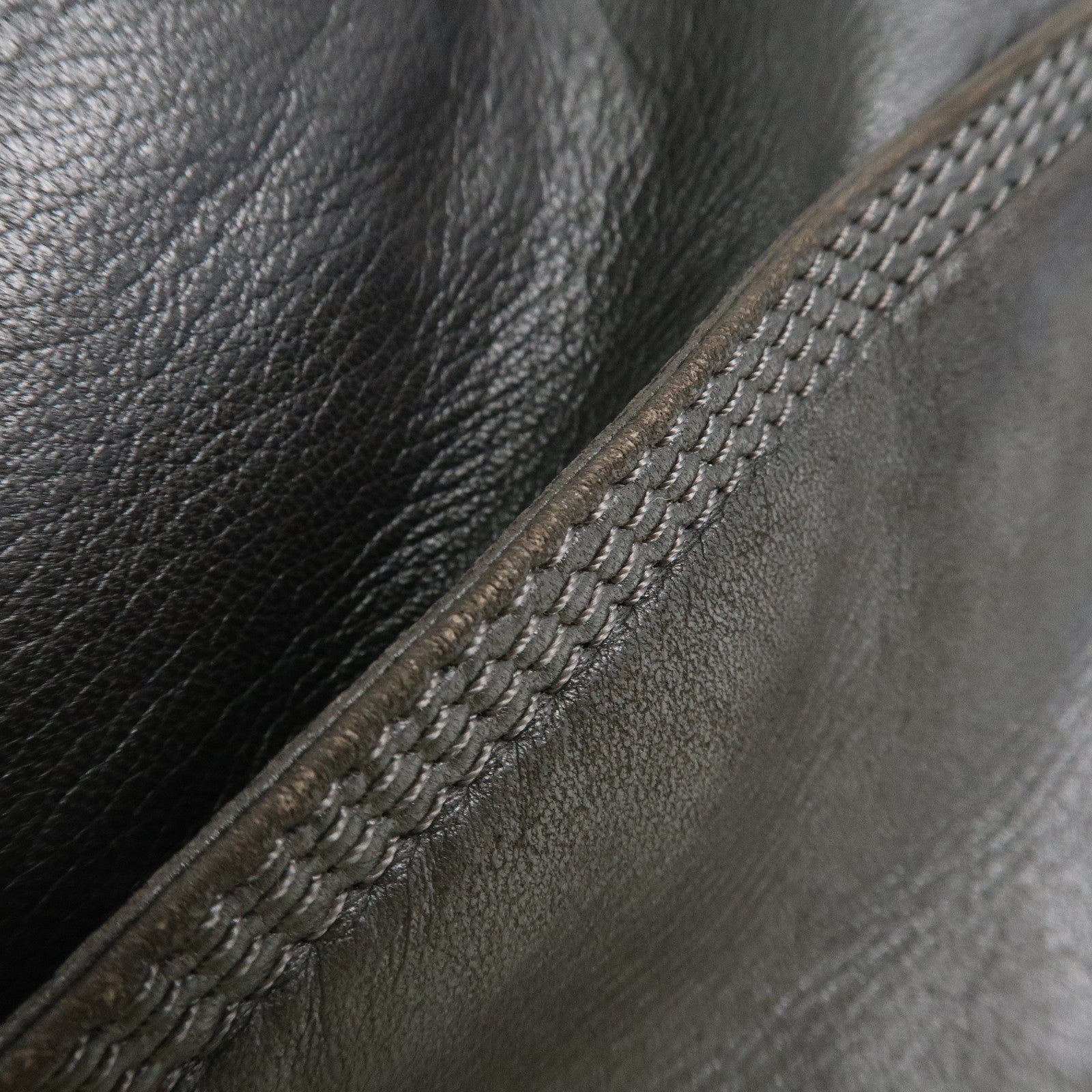 LOEWE Anagram Leather Shoulder Bag Gold Hardware Dark Brown Used