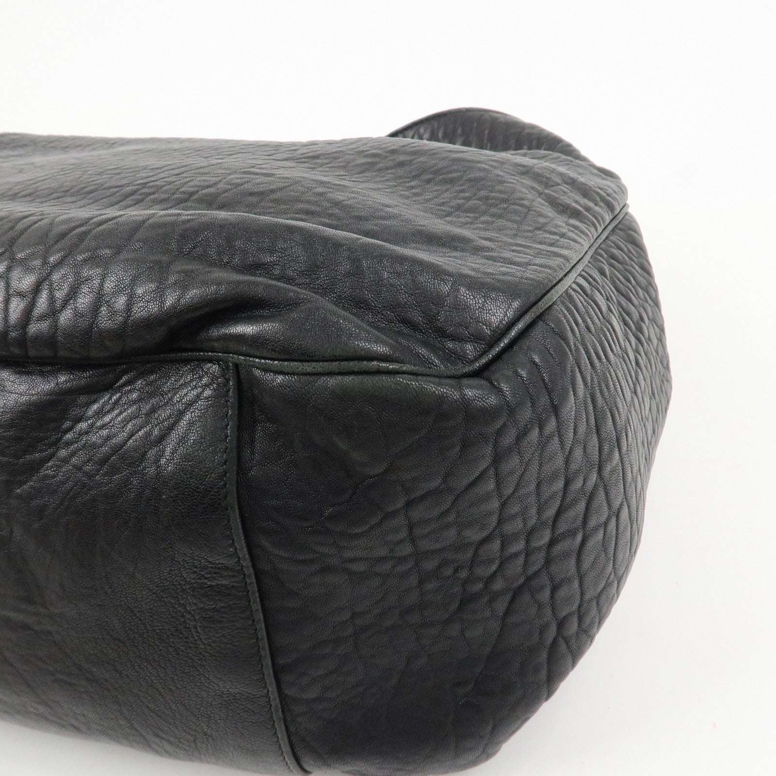 SAINT LAURENT PARIS Leather Shoulder Bag Hand Bag Black 228840