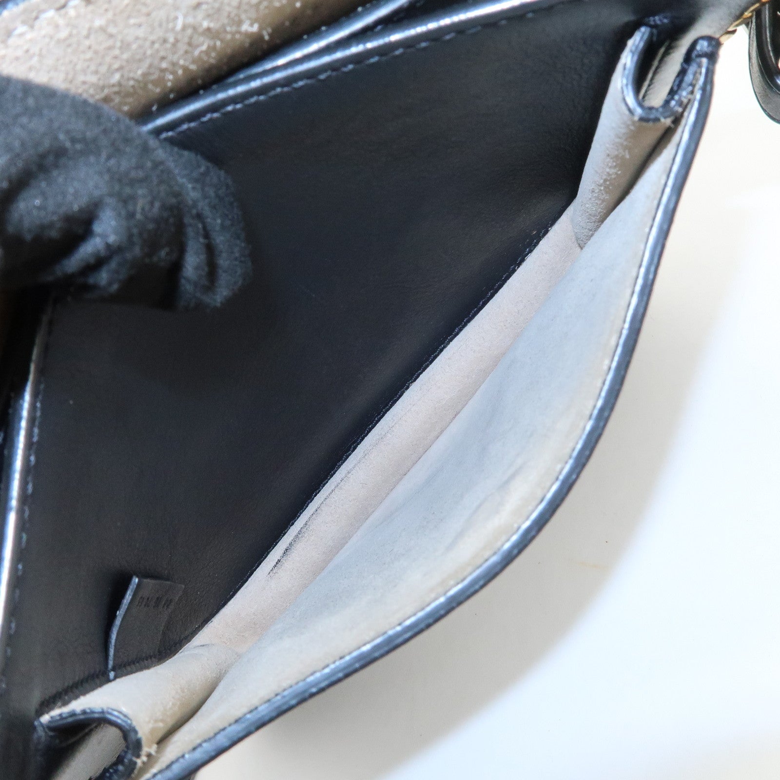 Chloe Hudson SAC'S PORTE EPAU Calf Leather Suede Shoulder Bag Black