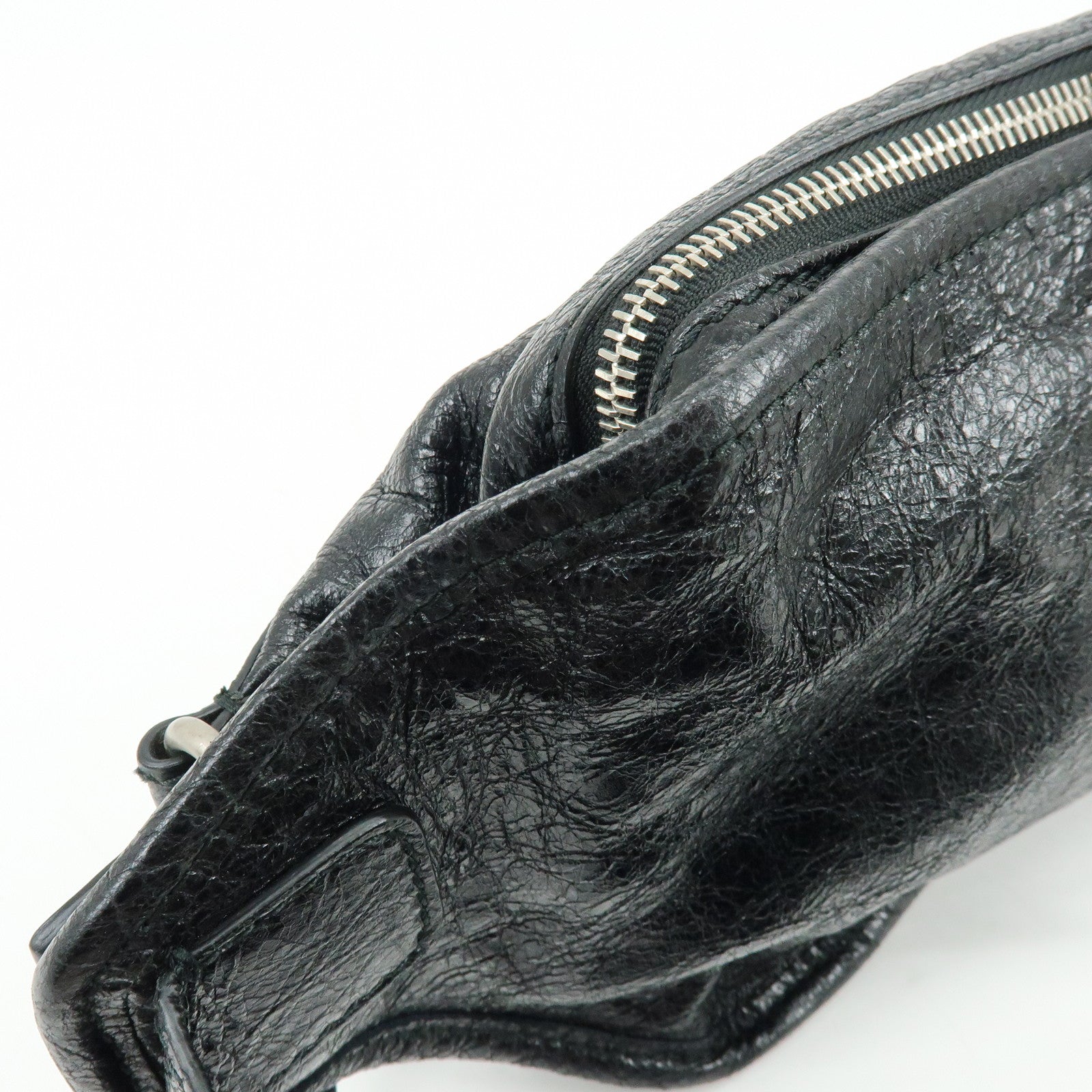 BALENCIAGA Neo Lift Leather Waist Bag Body Bag Black 542013