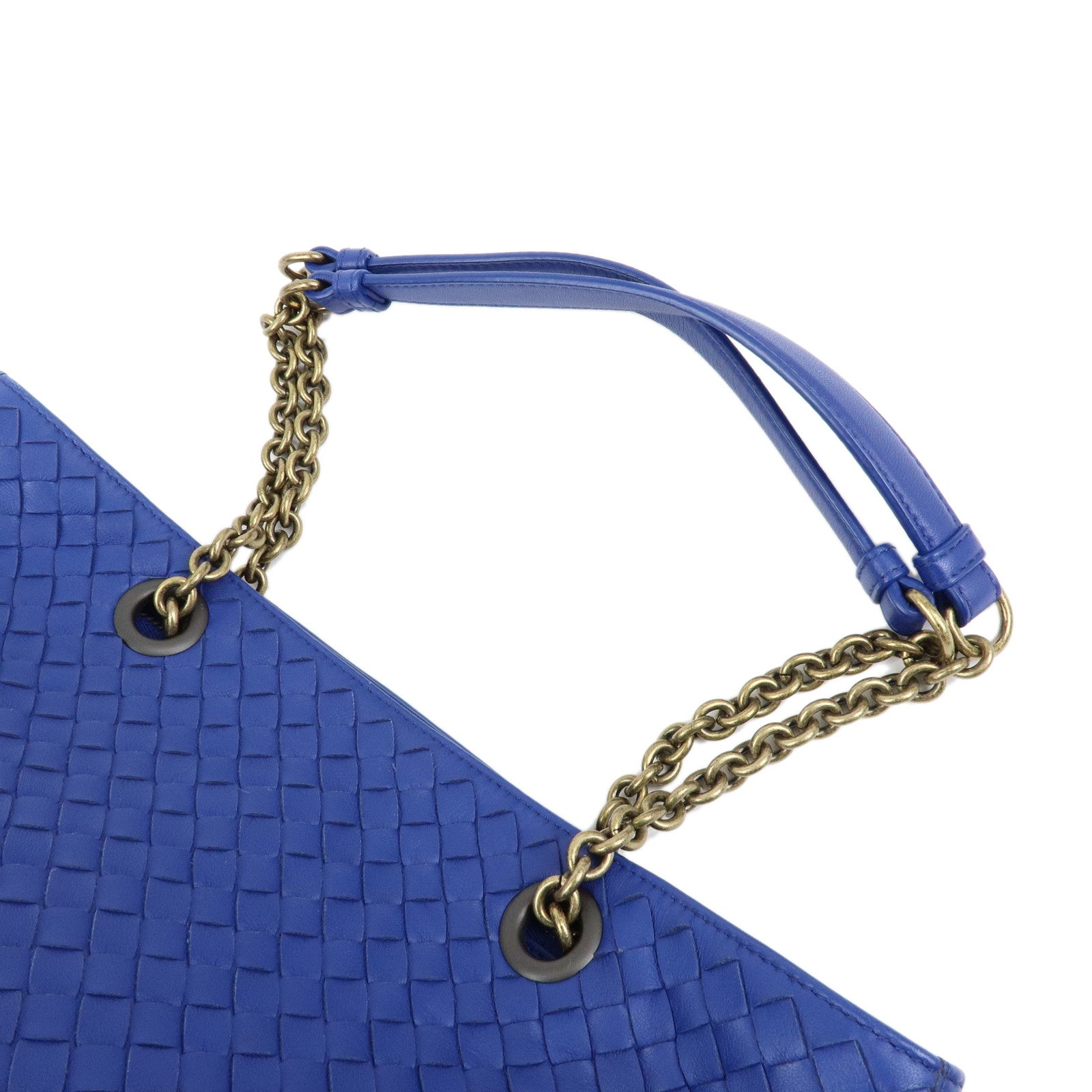 BOTTEGA VENETA Intrecciato Nappa Leather Tote Bag Shoulder Bag Blue