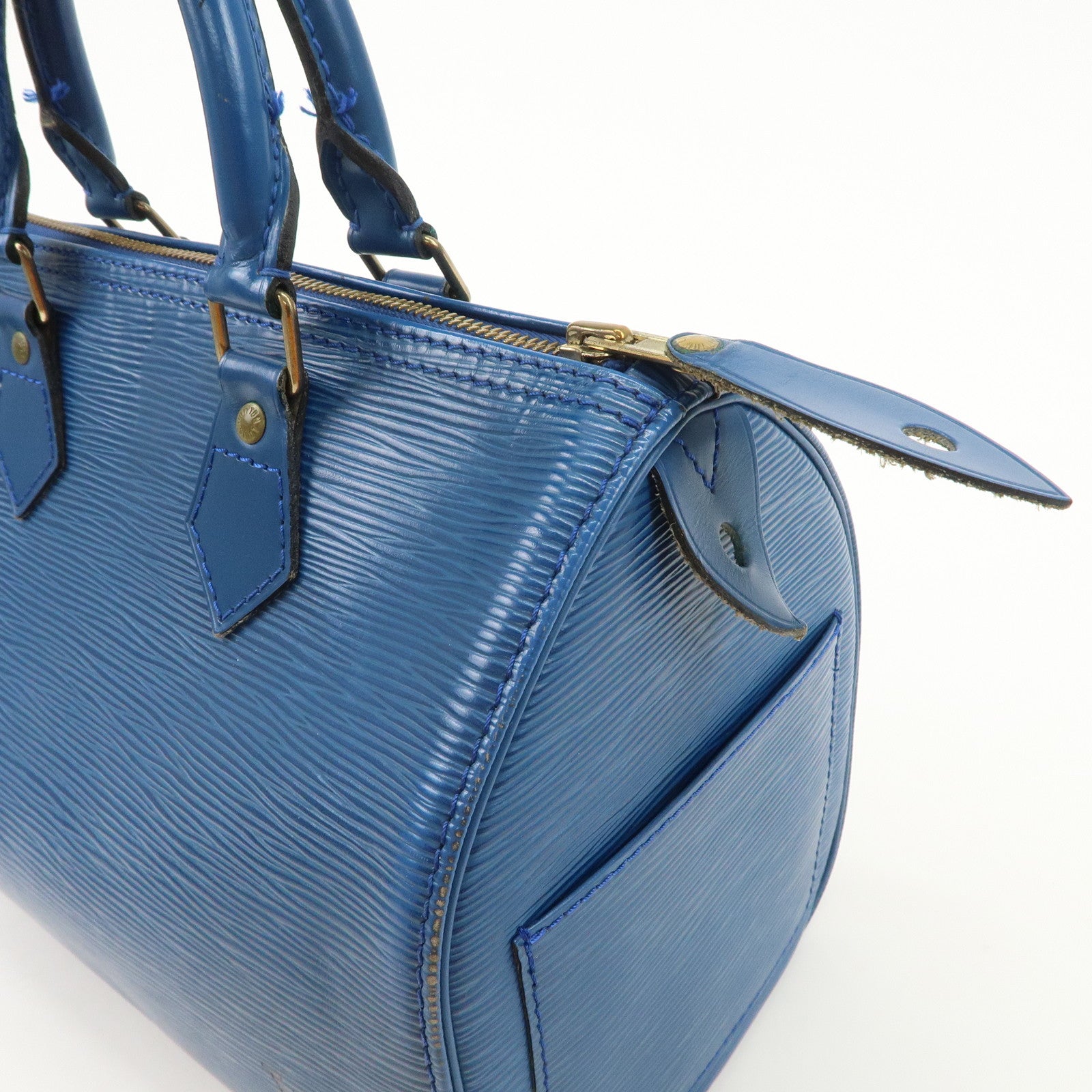 Louis Vuitton Epi Speedy 25 Hand Bag Boston Bag Blue M43015