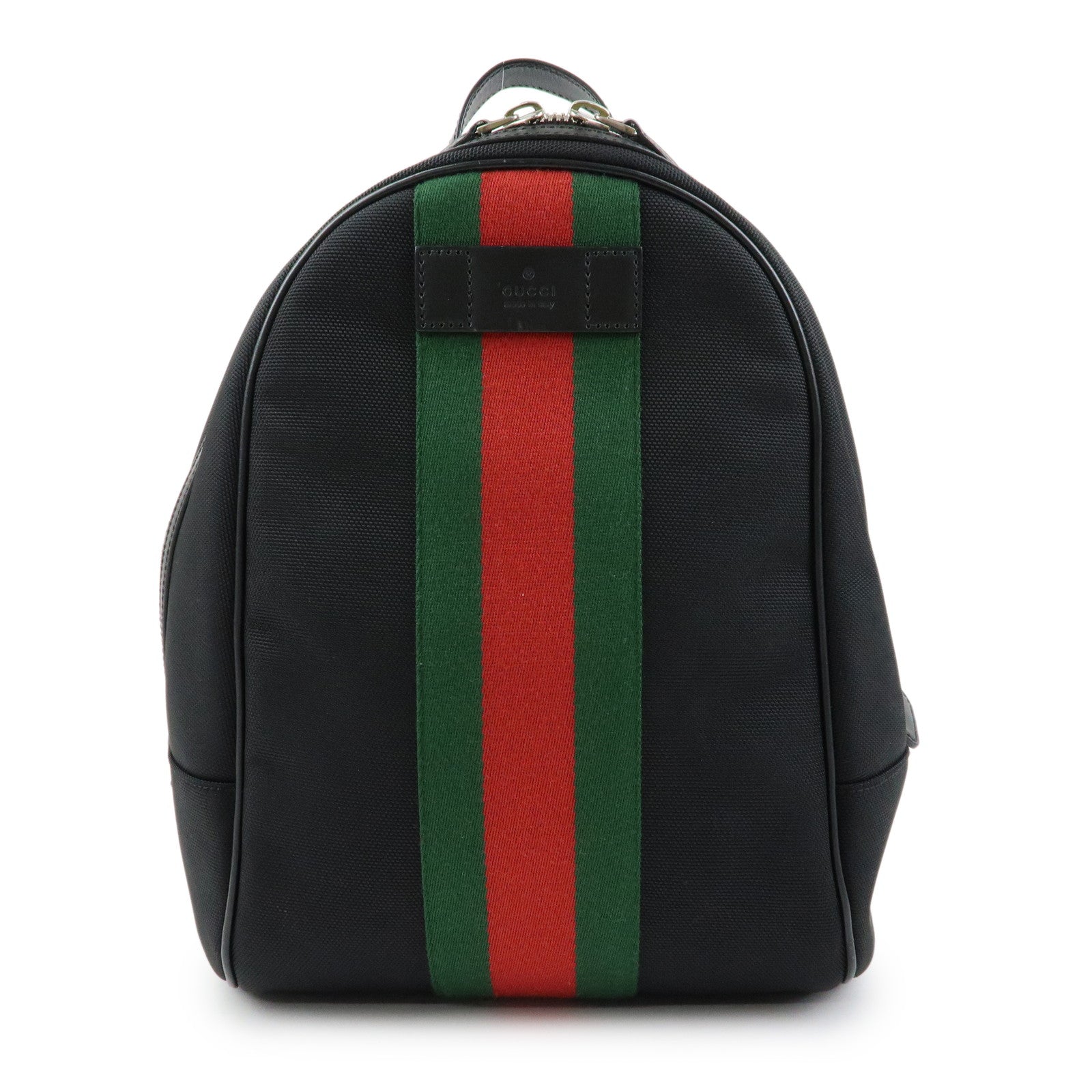 GUCCI Sherry Canvas Leather Backpack Rucksack Black 630917