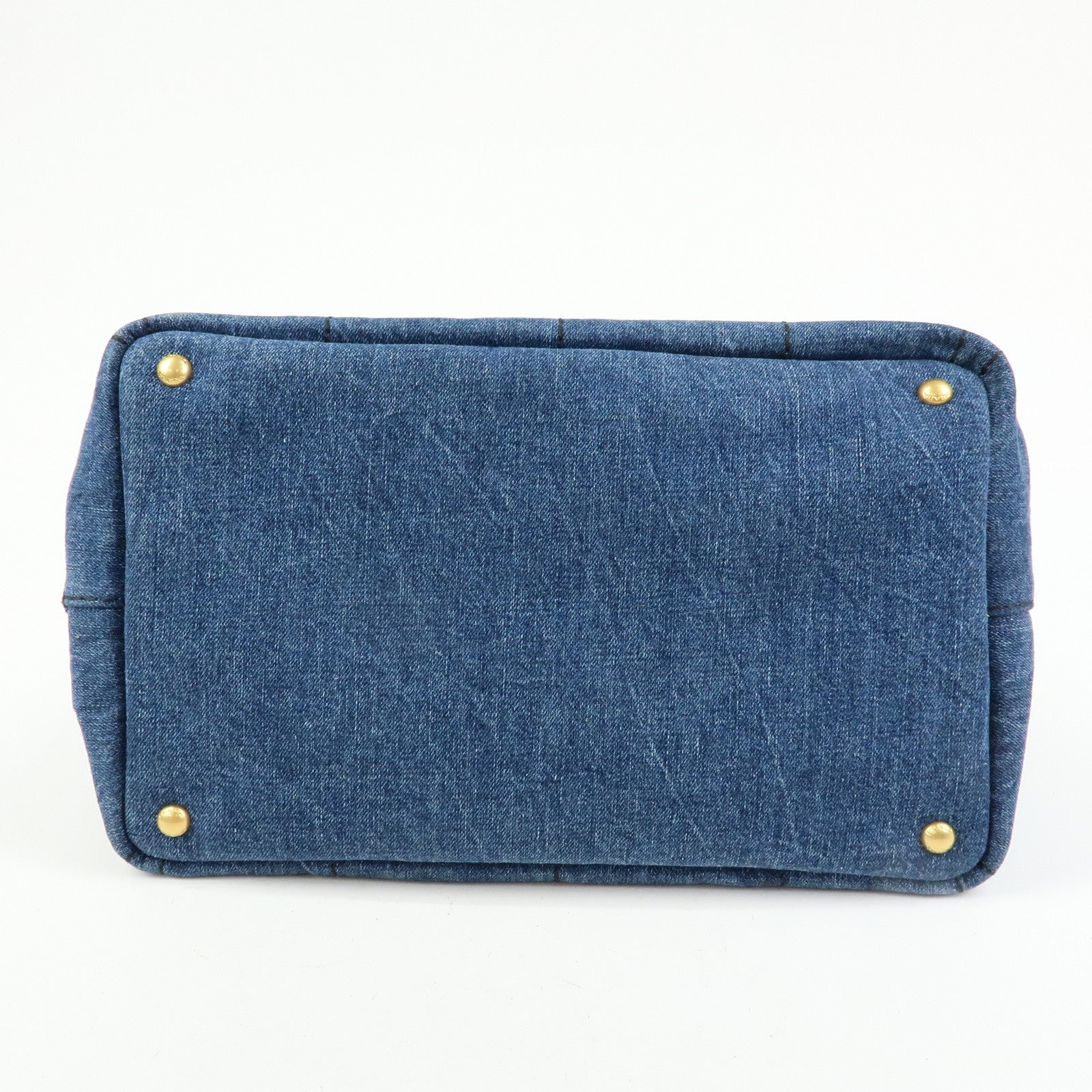 PRADA Triangle Logo Canapa Denim 2Way Hand Bag Shoulder Bag B2642B