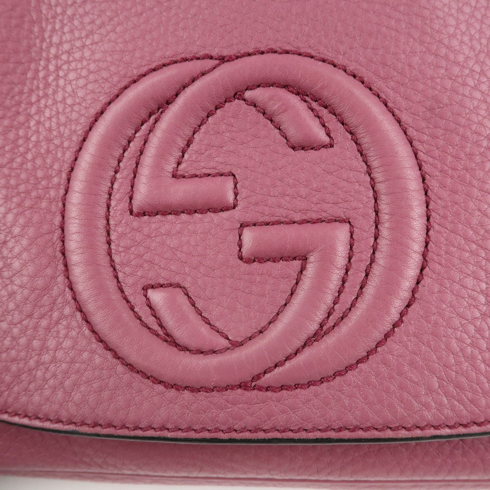 GUCCI SOHO Leather Chain Shoulder Bag Purse Purple 336752