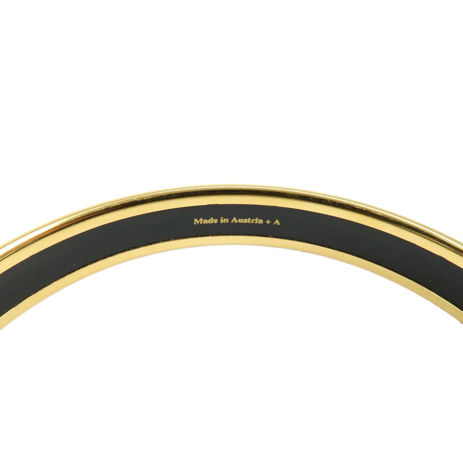 HERMES Email PM Metal Bracelet Bangle Animal Gold Blue