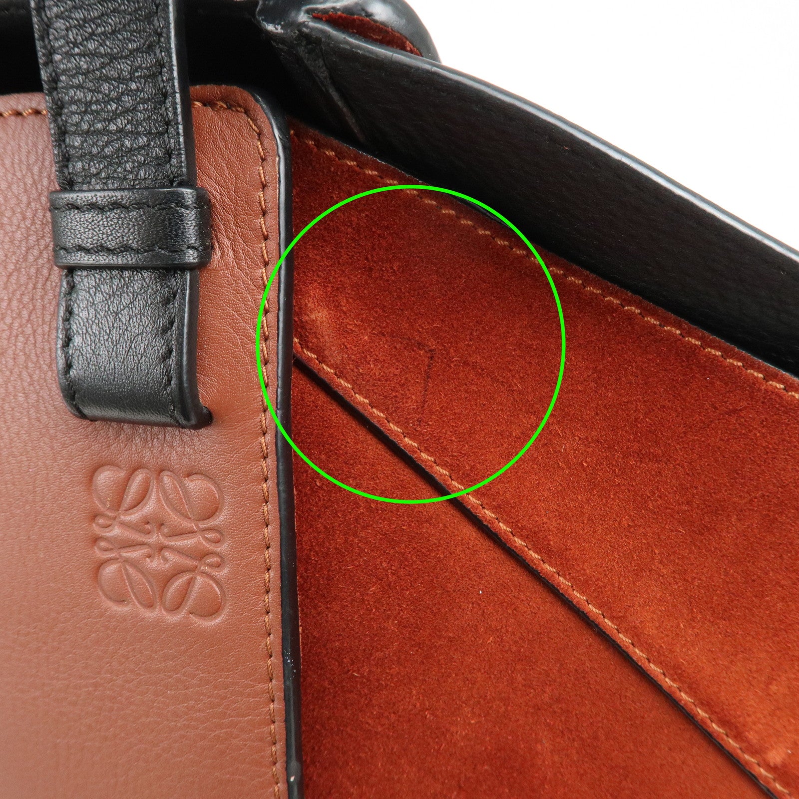 LOEWE Anagram Leather Suede Hammock Large 2Way Shoulder Bag Brown