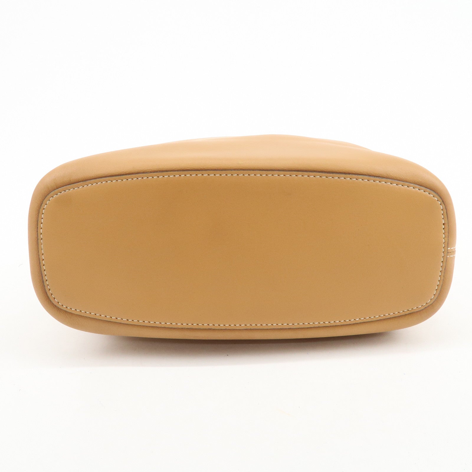 LOEWE Logo Leather Shoulder Bag Hand Bag Tote Bag Light Brown