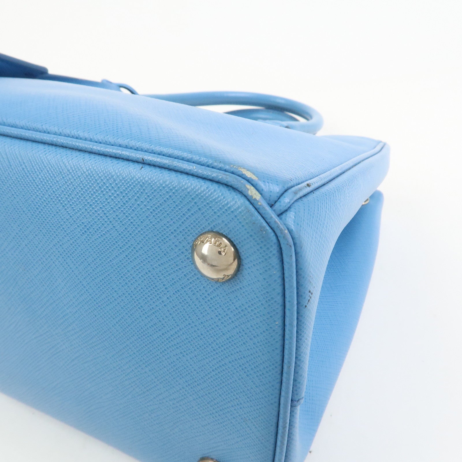 PRADA Traingle Logo Galleria 2Way Shoulder Bag Hand Bag 1BA863