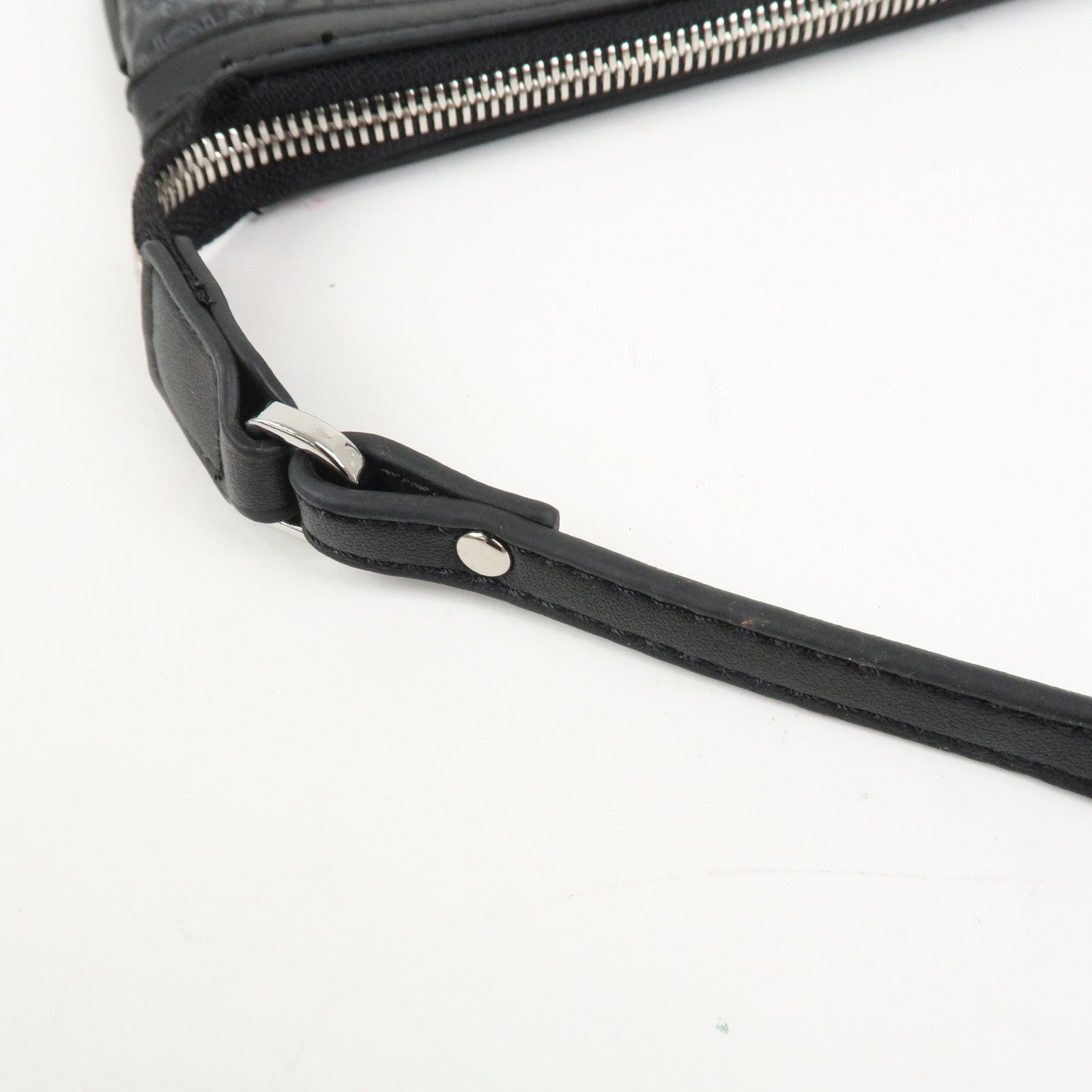 MCM Visetos Logo Leather Shoulder Bag Hand Bag Black