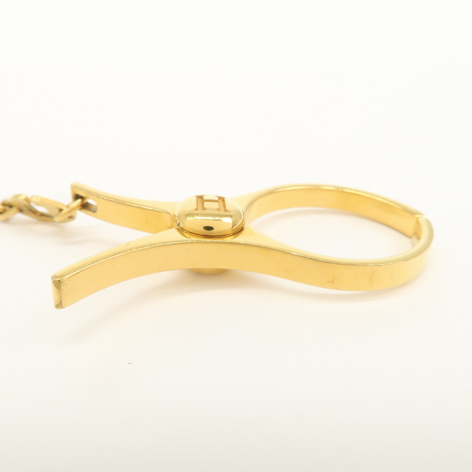 HERMES Filou Metal Glove Holder Charm Gold 000833G