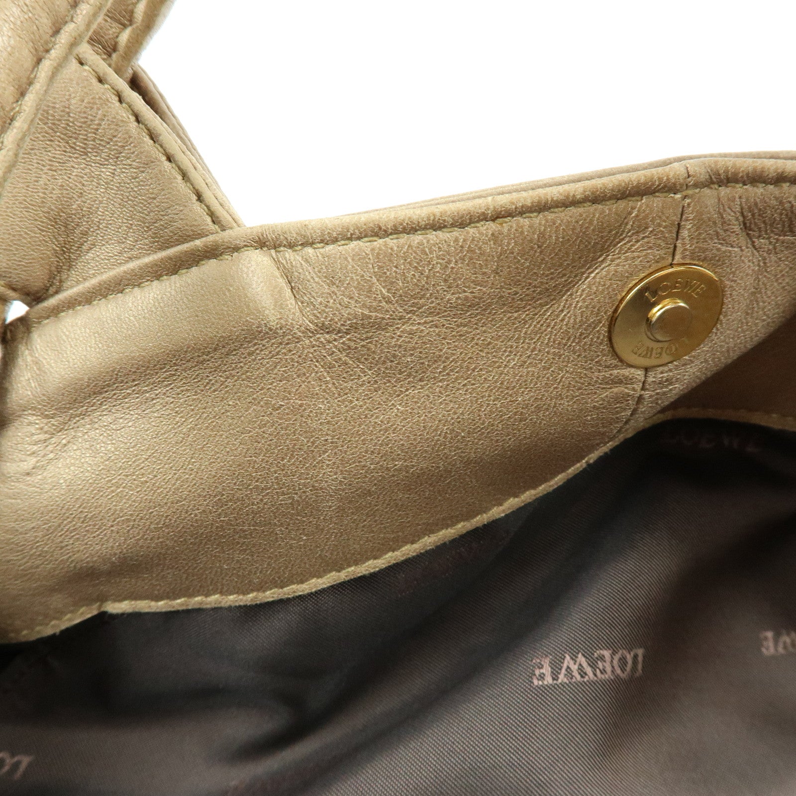 LOEWE Anagram Nappa Aire Leather Hand Bag Shoulder Bag Gold