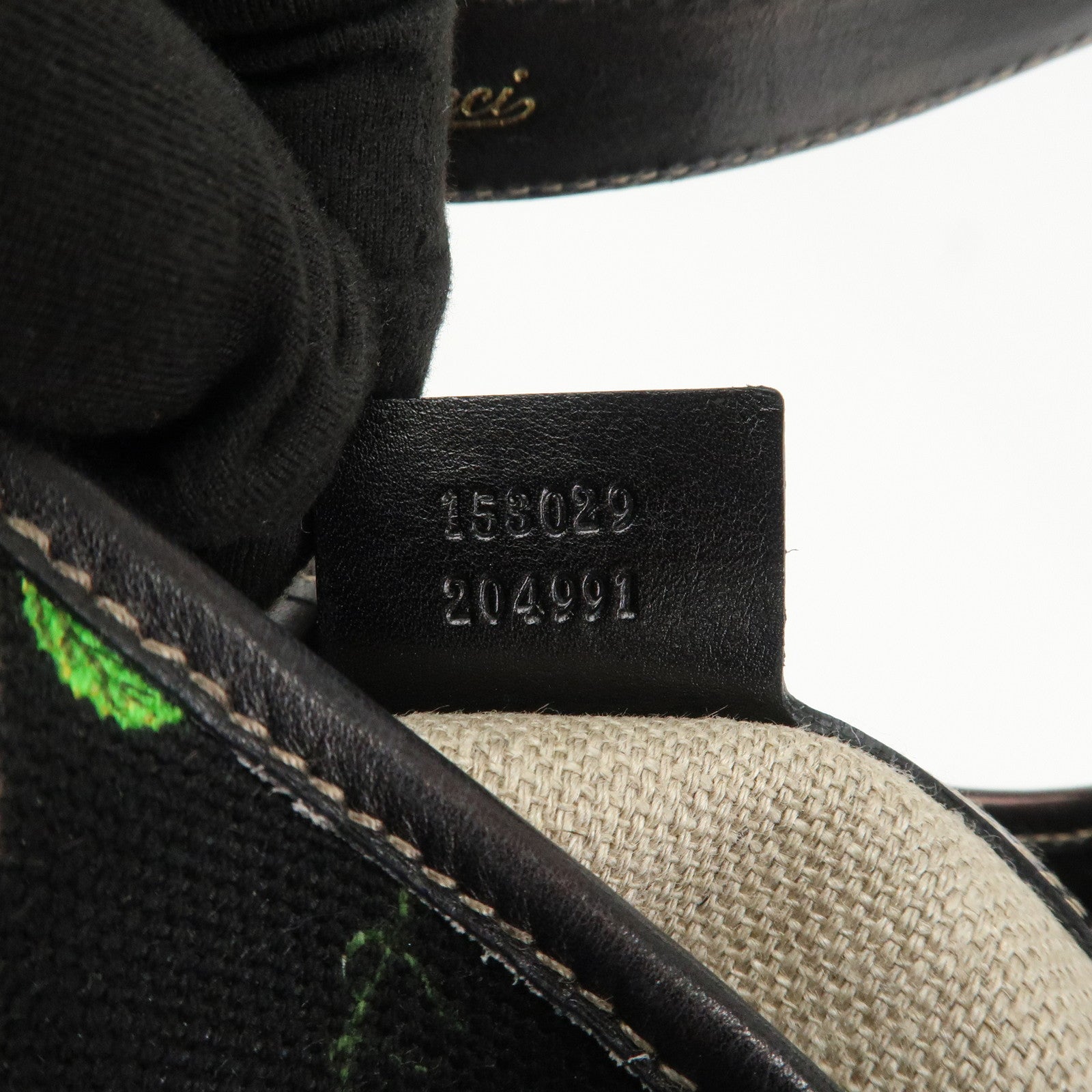 GUCCI Canvas Leather Shoulder Bag Flower Print Black 153029