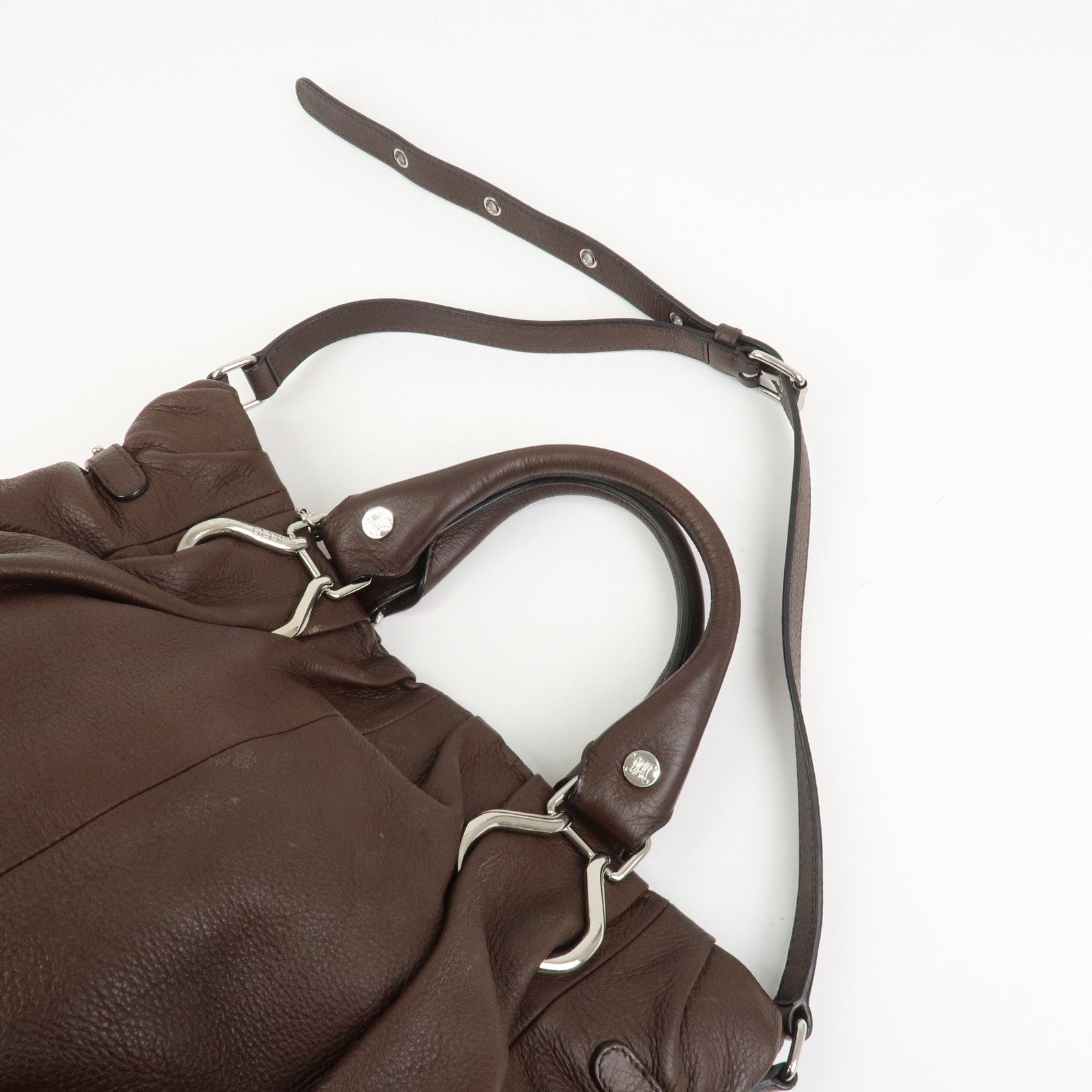 CELINE Macadam Leather Pillow Small 2Way Bag Shoulder Bag Hand Bag