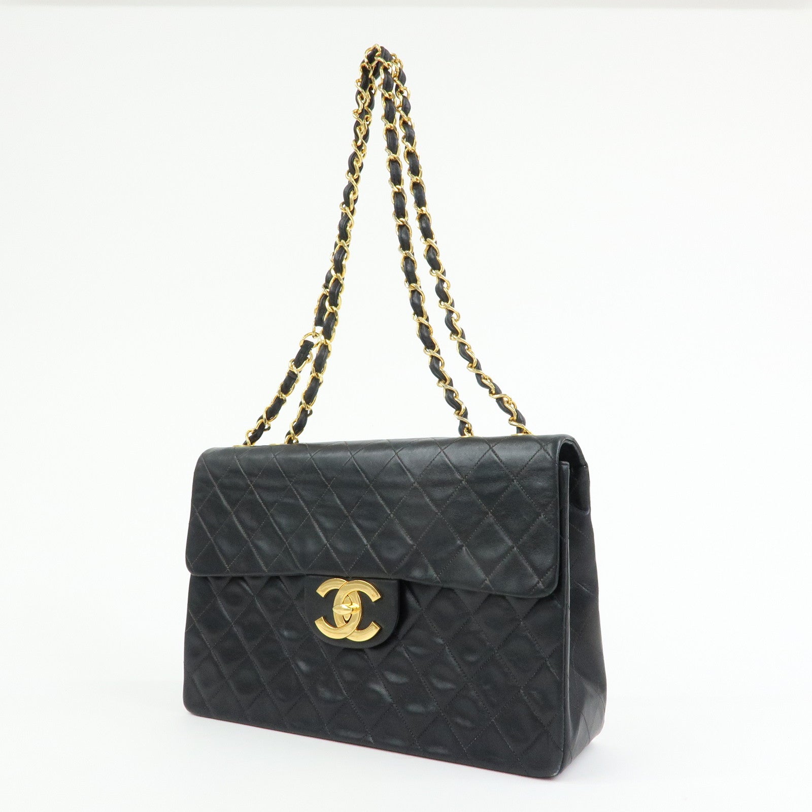 CHANEL Matelasse COCO Mark Chain Lamb Skin Shoulder Bag A01094