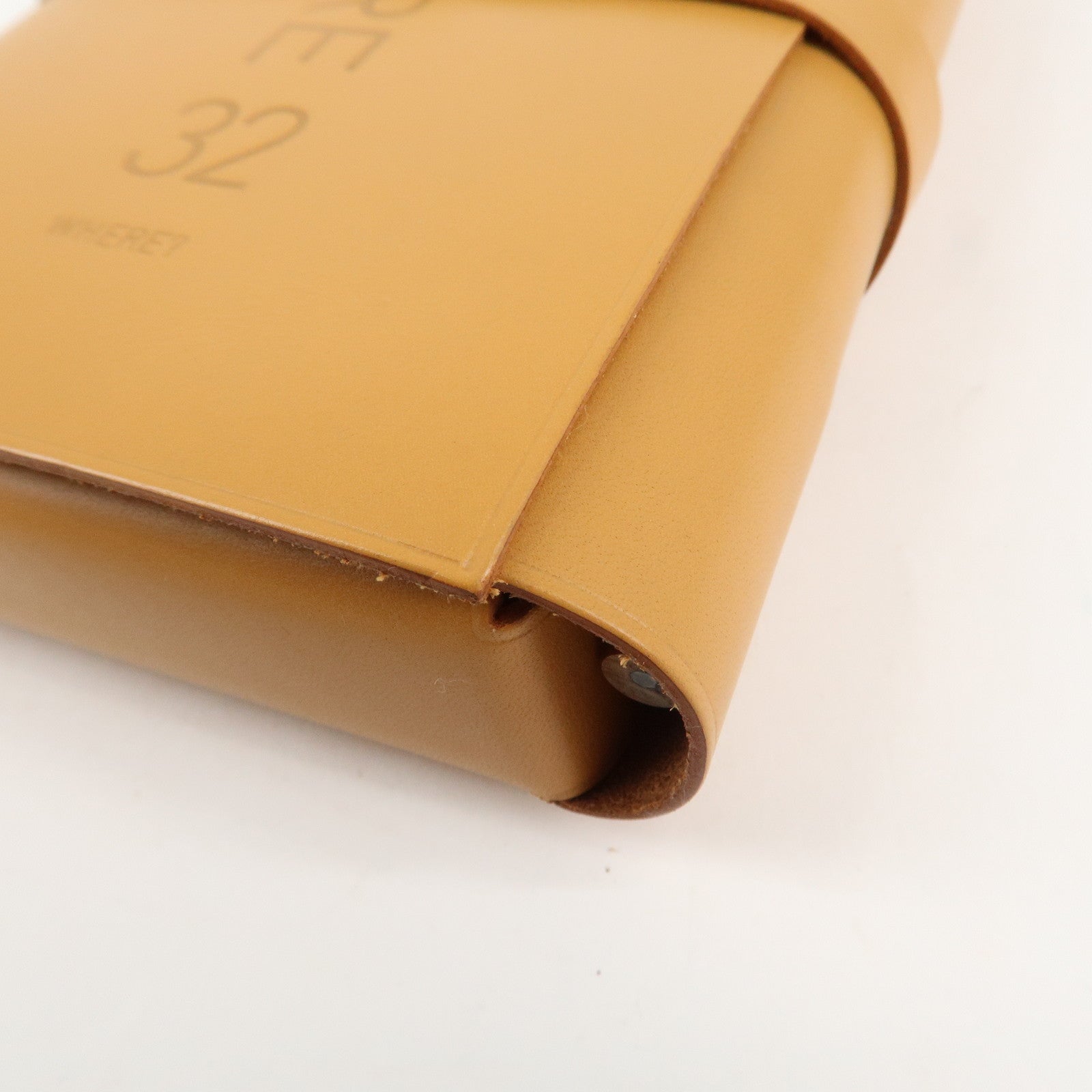HERMES Leather VISIONAIRE32 Post Card Brown Used