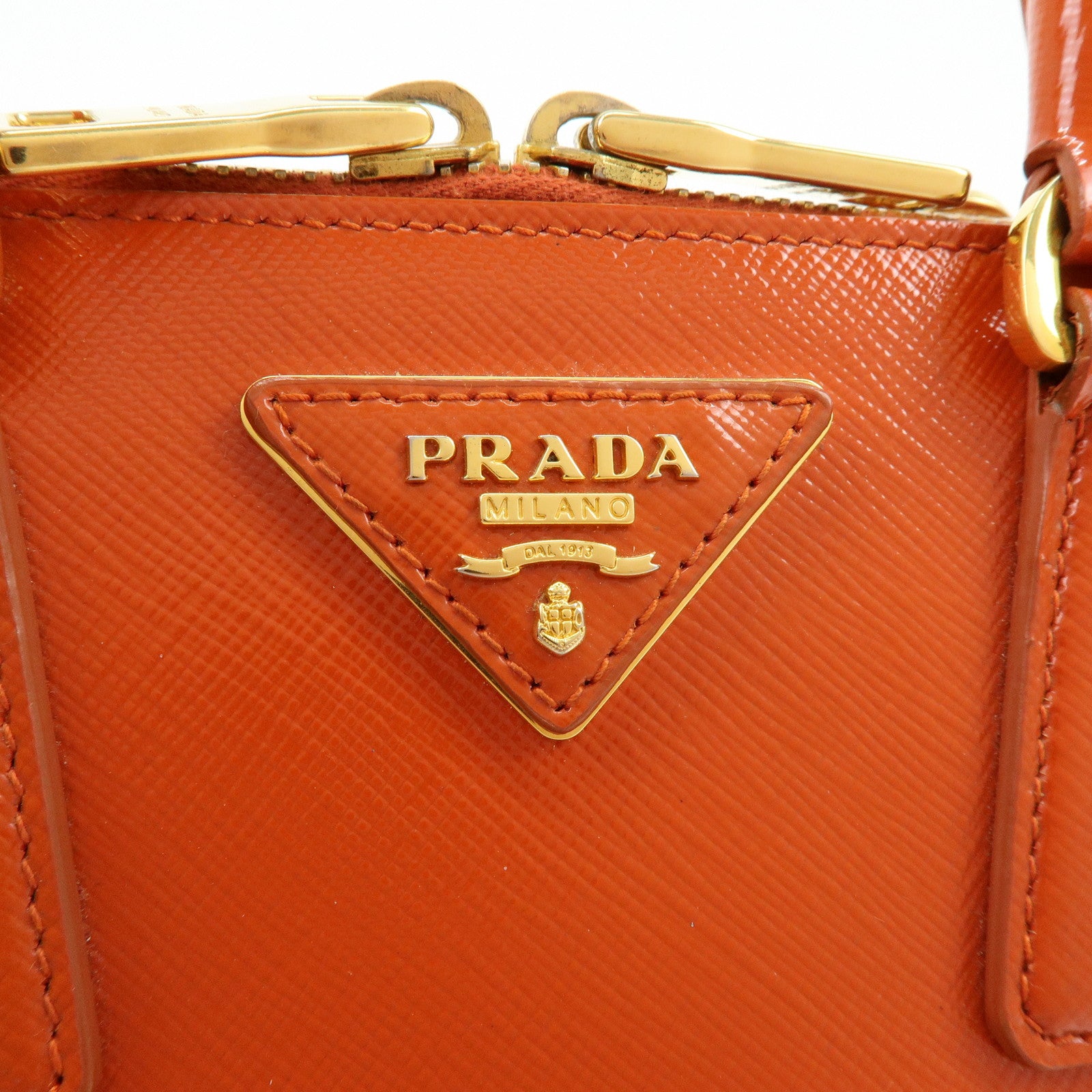 PRADA Triangle Logo Patent Leather 2Way Hand Shoulder Bag BL0838