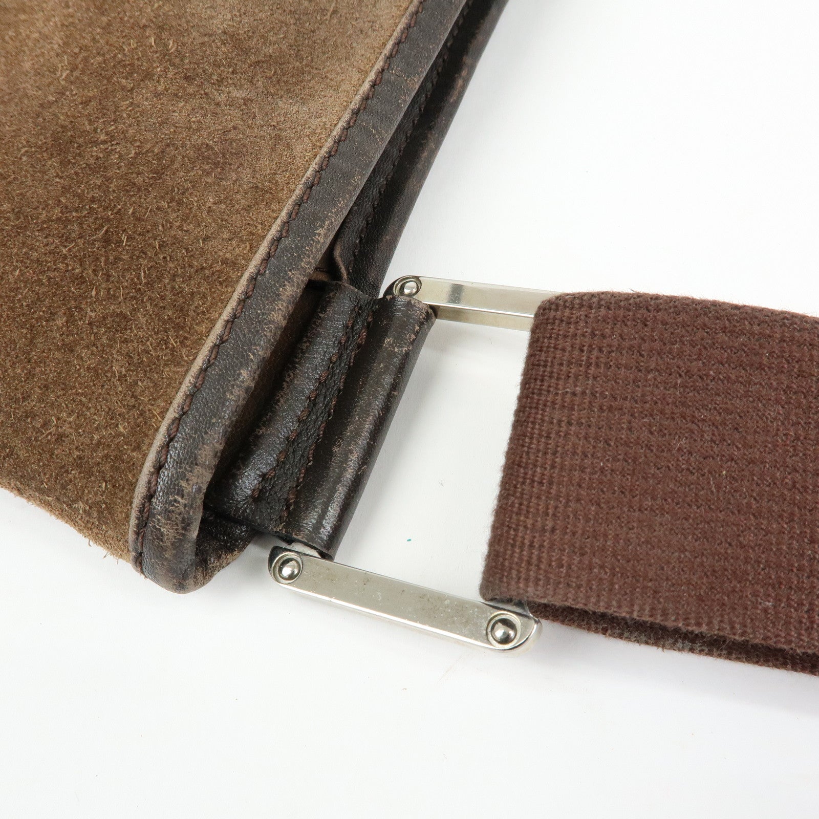 LOEWE Anagram Suede Leather Shoulder Bag Crossbody Bag Brown