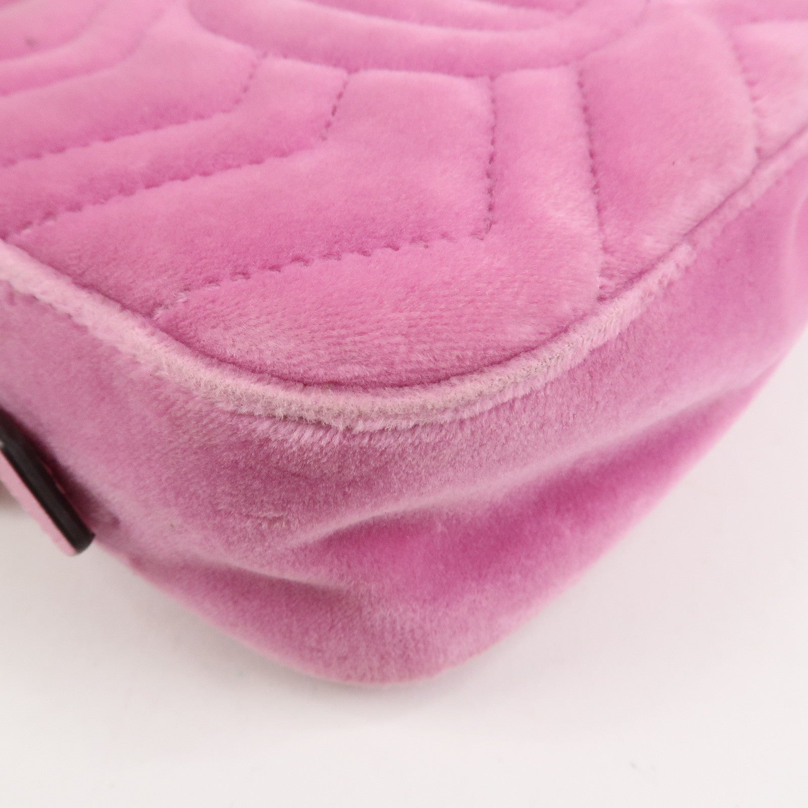 GUCCI GG Marmont Velvet Rhinestone Shoulder Bag Pink 448065