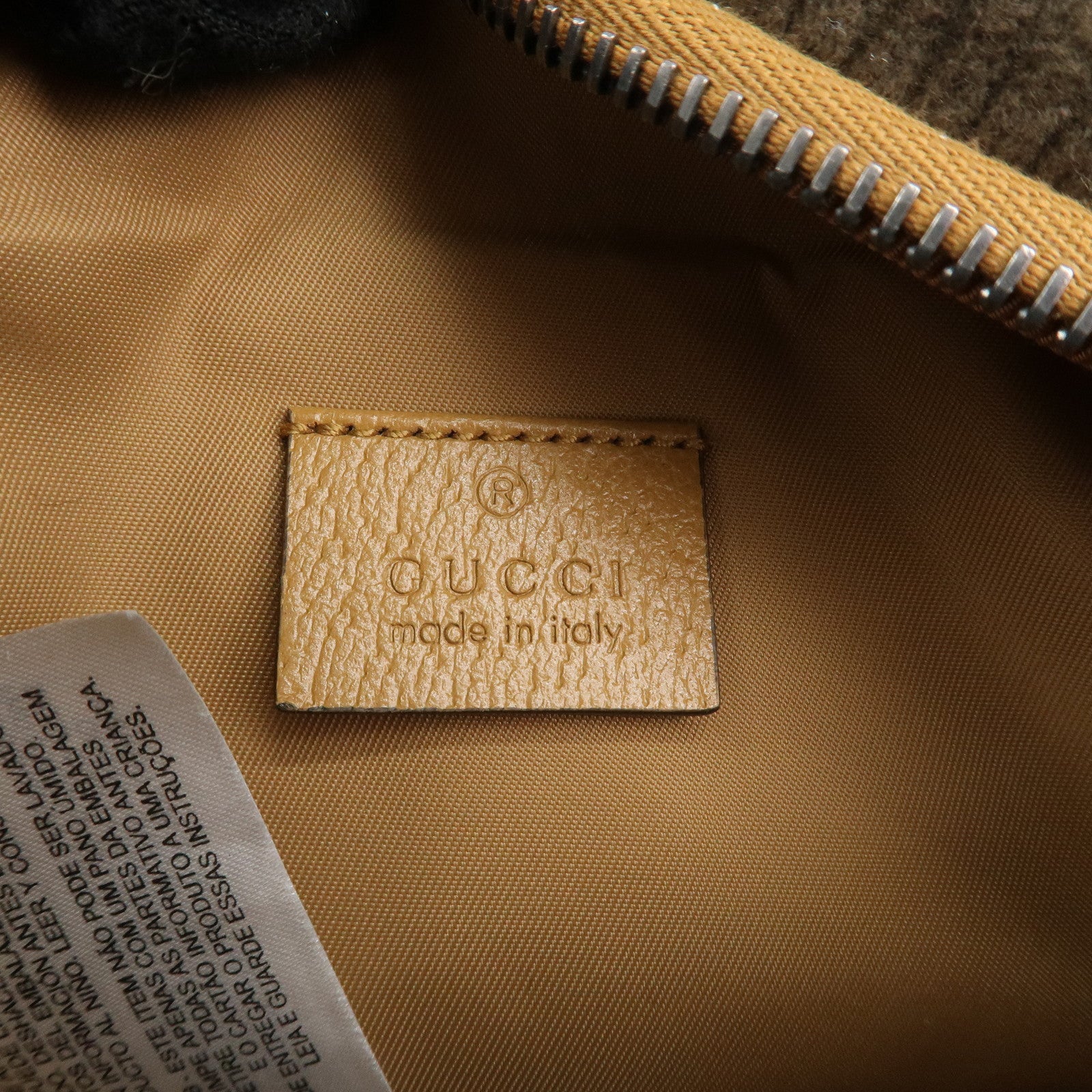 GUCCI Children's Corduroy Body Bag Waist Bag Brown Khaki 502095 Used