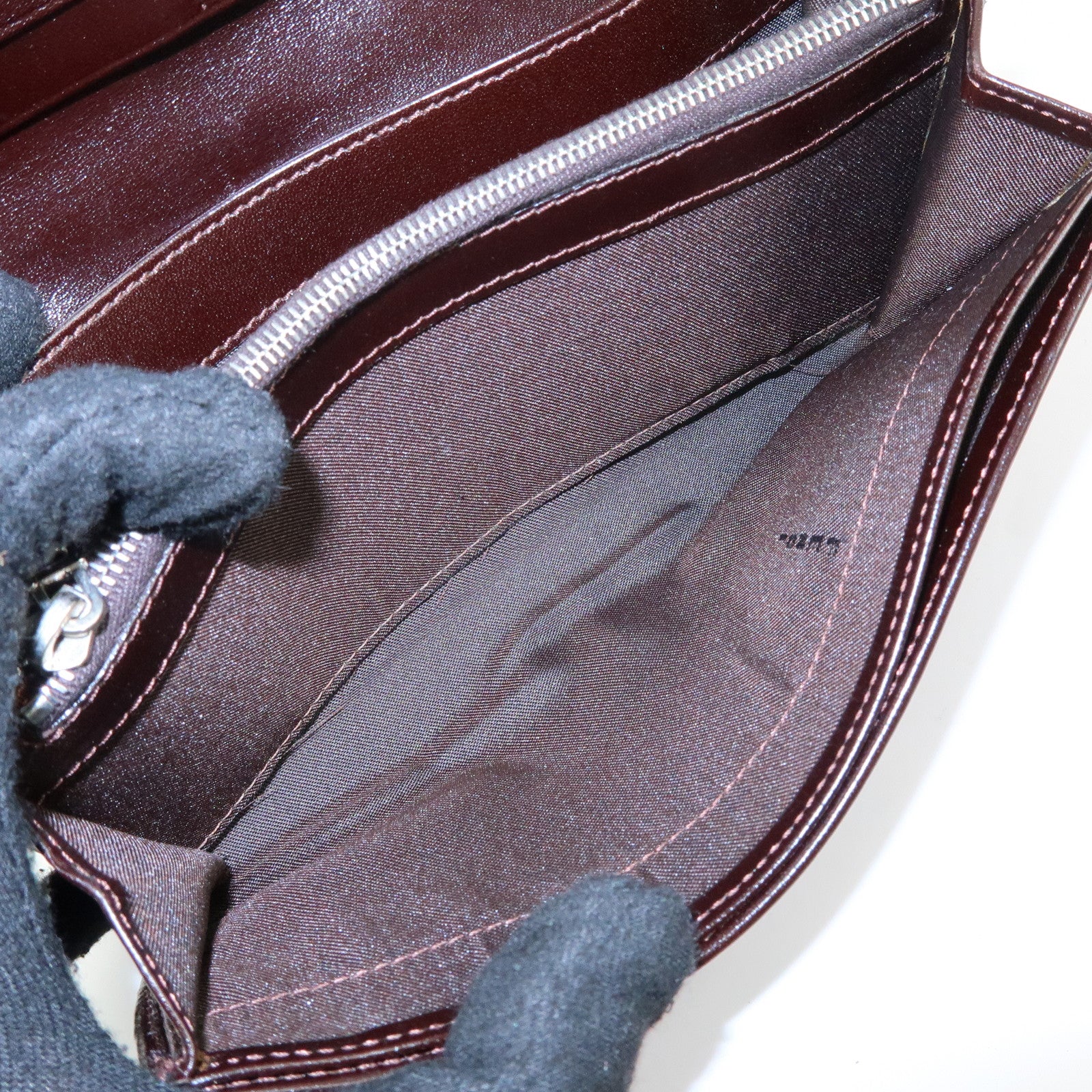 FENDI Zucca Canvas Leather Bi-fold Long Wallet Brown 30851